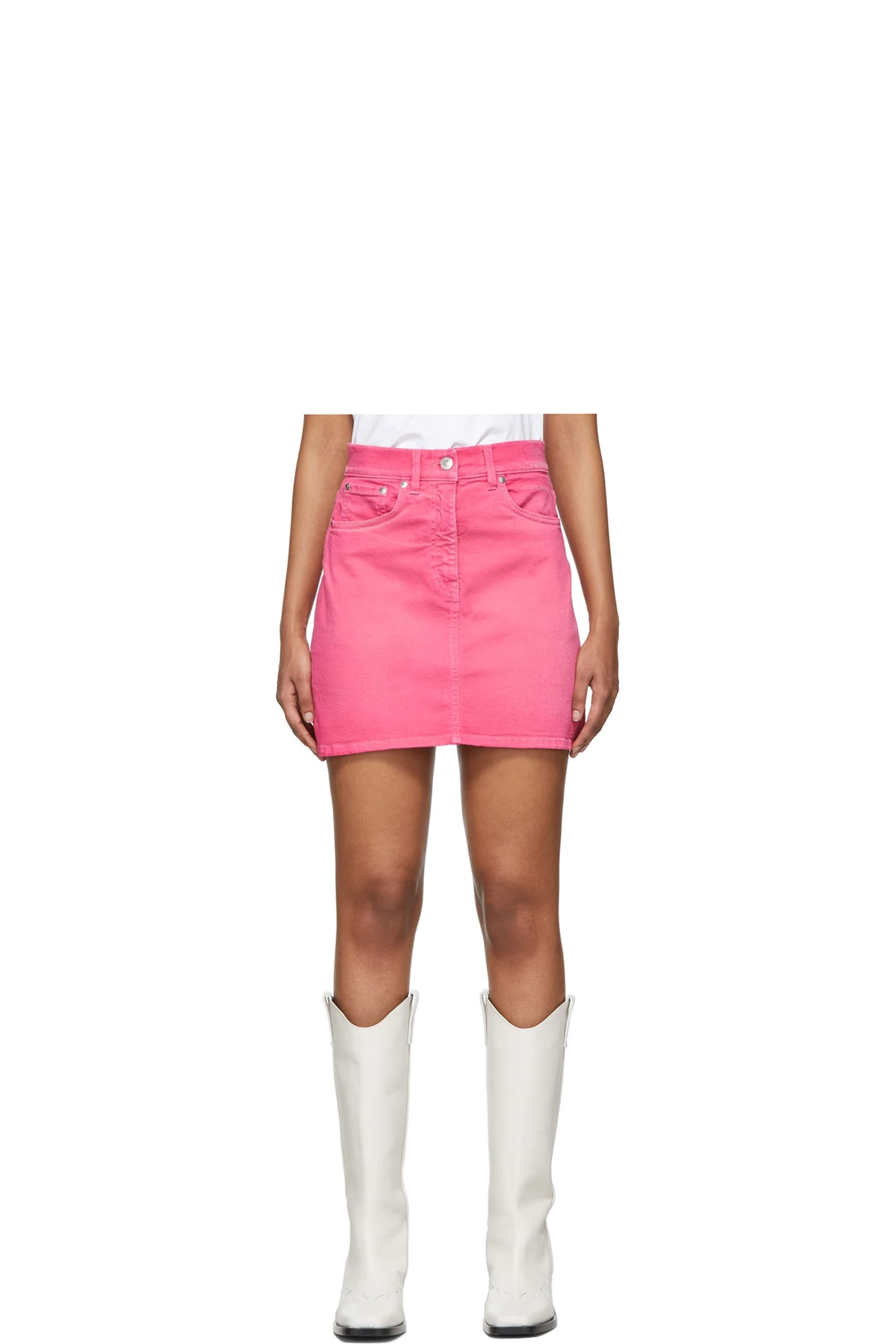 Pink Contrast Logo Miniskirt