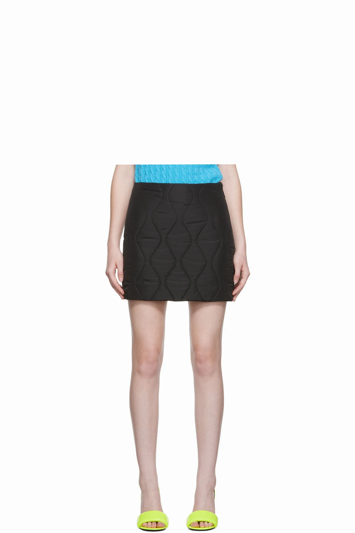 Black Quilted Miniskirt