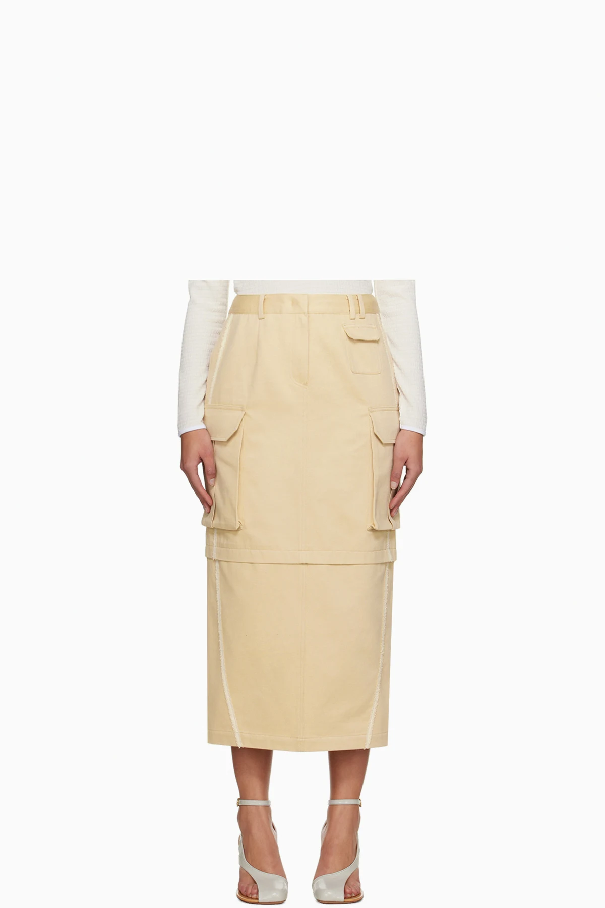 Beige Joel Cargo Maxi Skirt