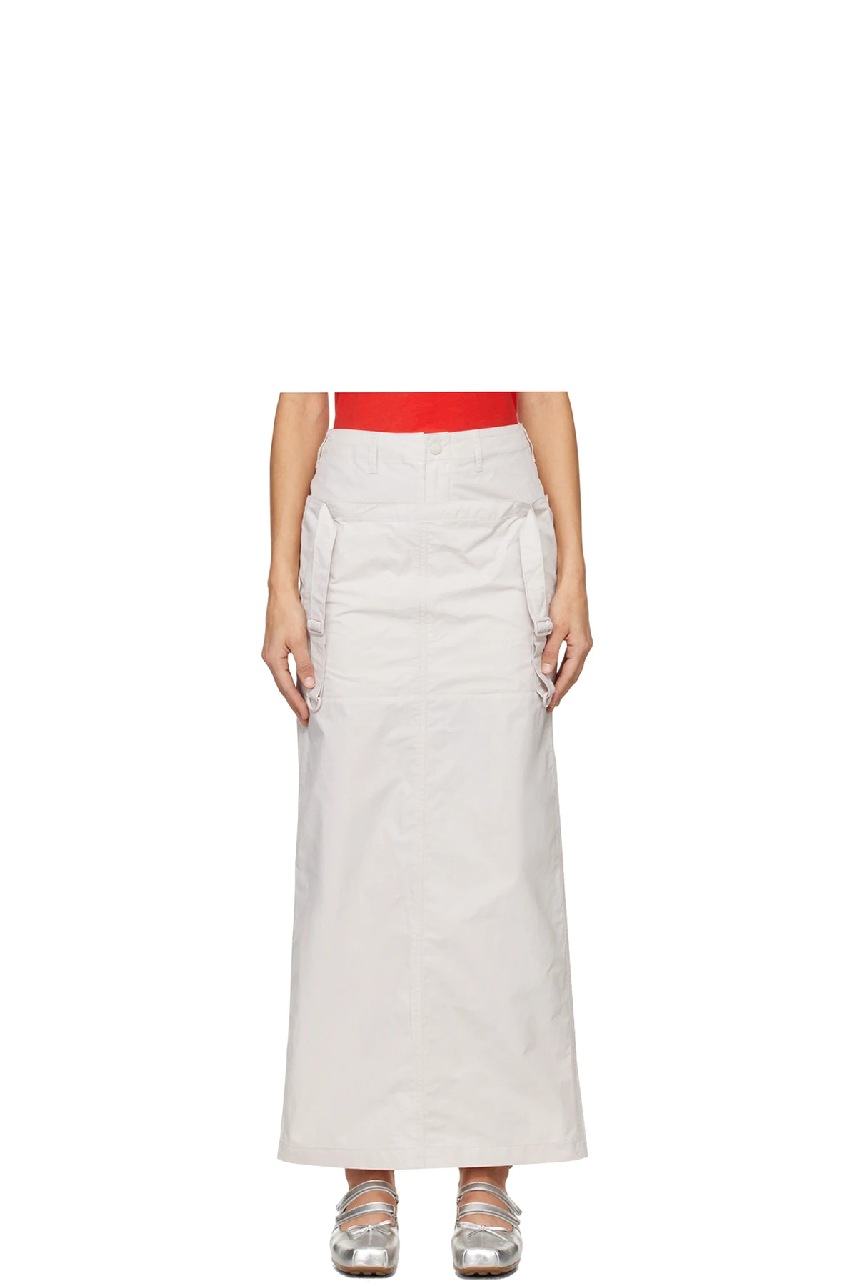 Gray Layered Maxi Skirt