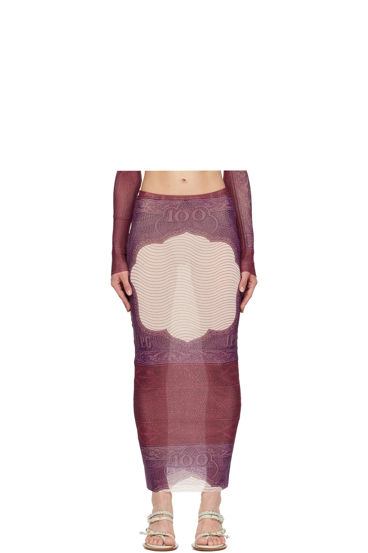 Burgundy & Purple 'The Cartouche' Maxi Skirt