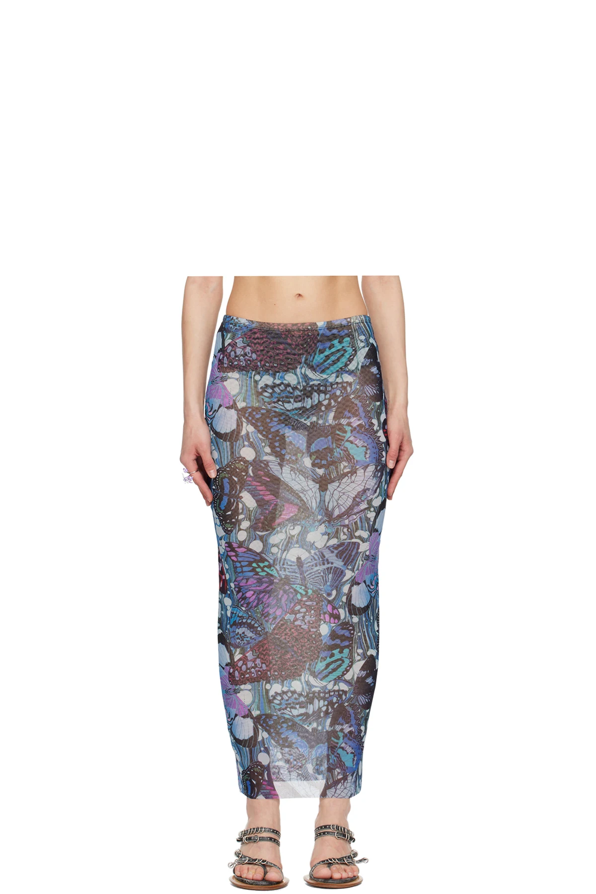 Blue Butterfly Maxi Skirt