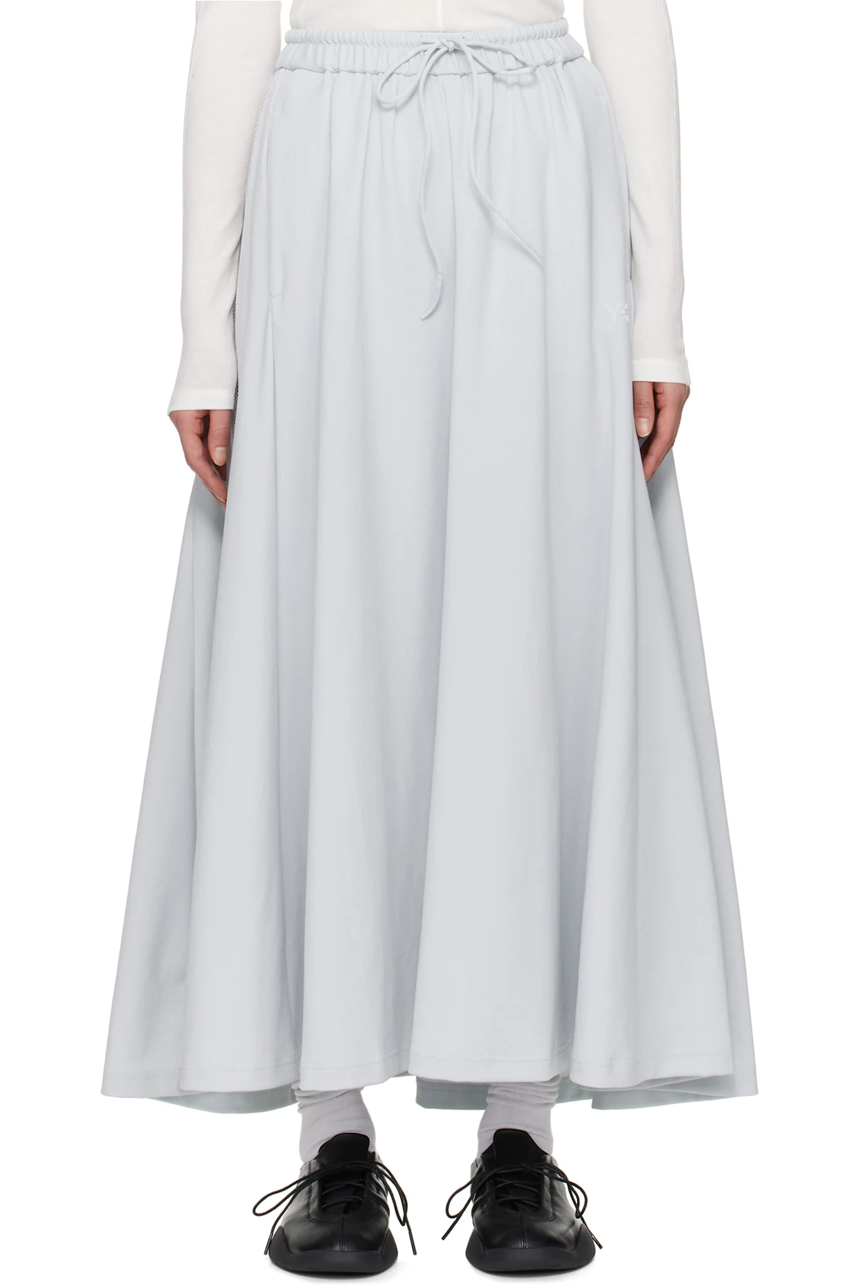 Gray 3-Stripes Track Maxi Skirt