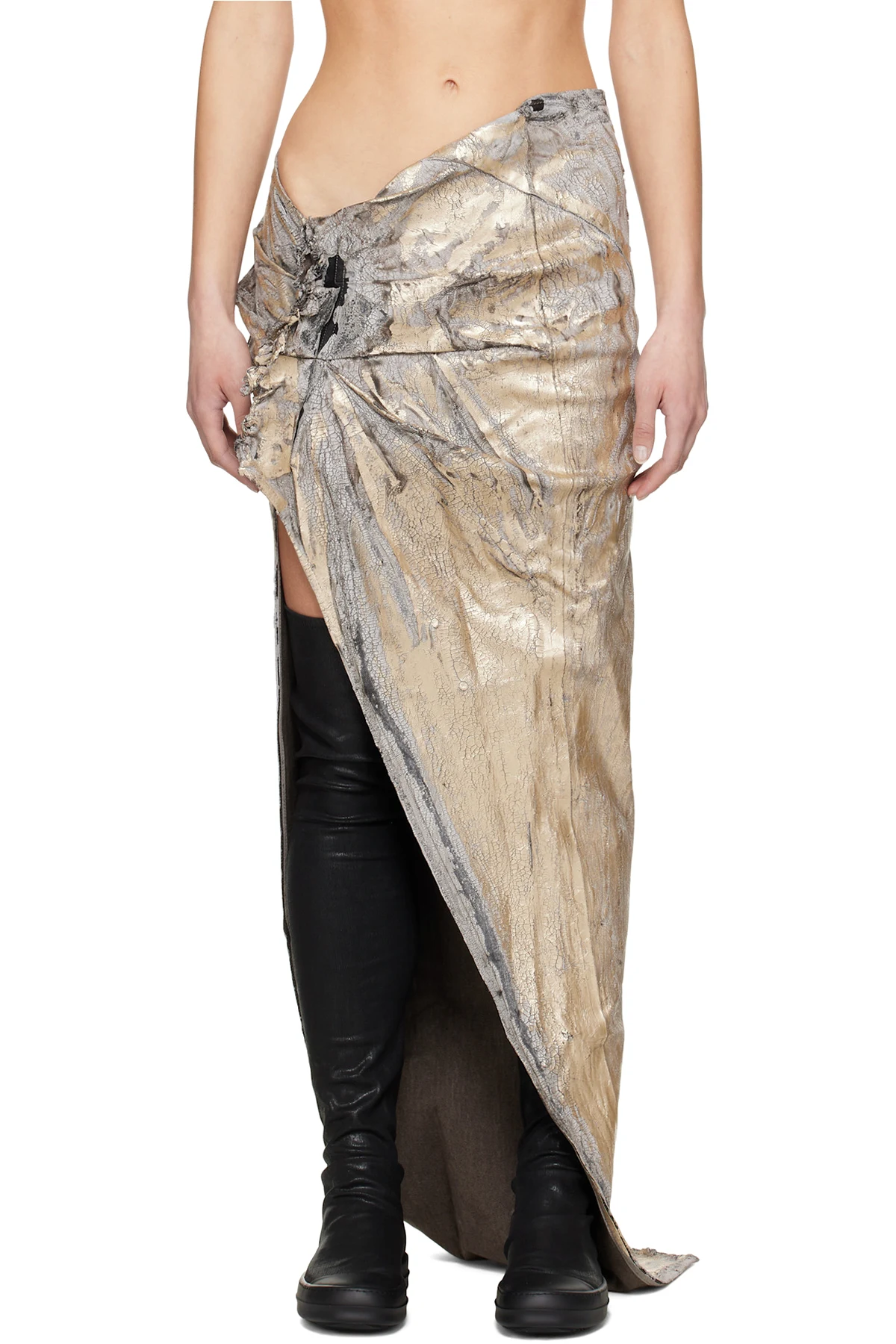 Gold Hollywood Soft Edfu Long Denim Maxi Skirt