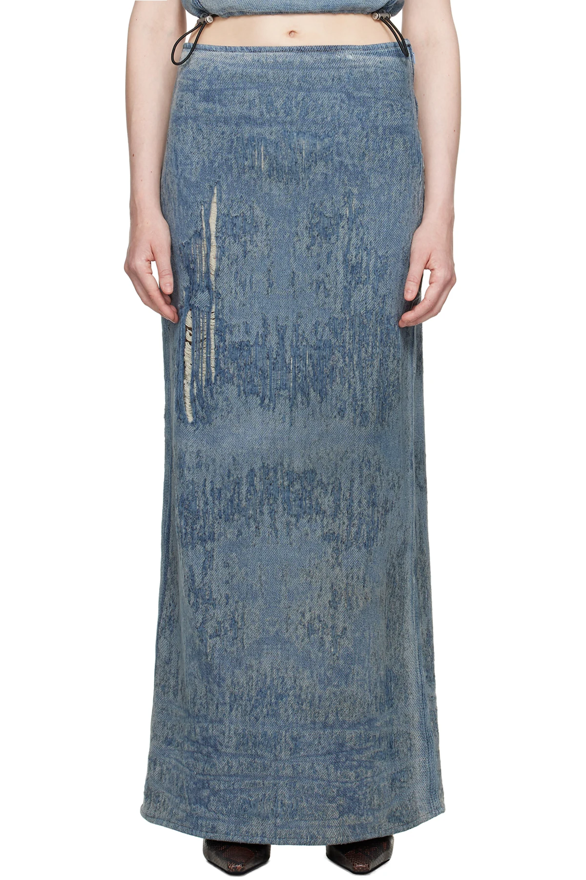 Blue De-Megan-Fsg Denim Maxi Skirt