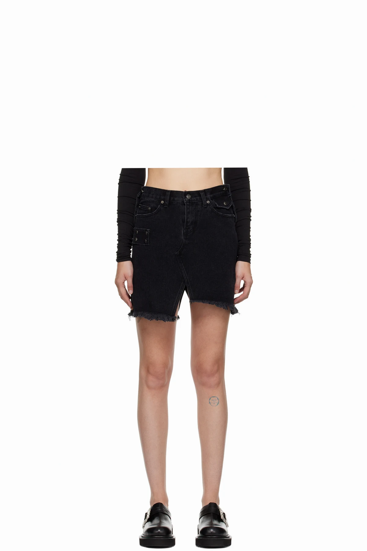 Black Asymmetric Miniskirt