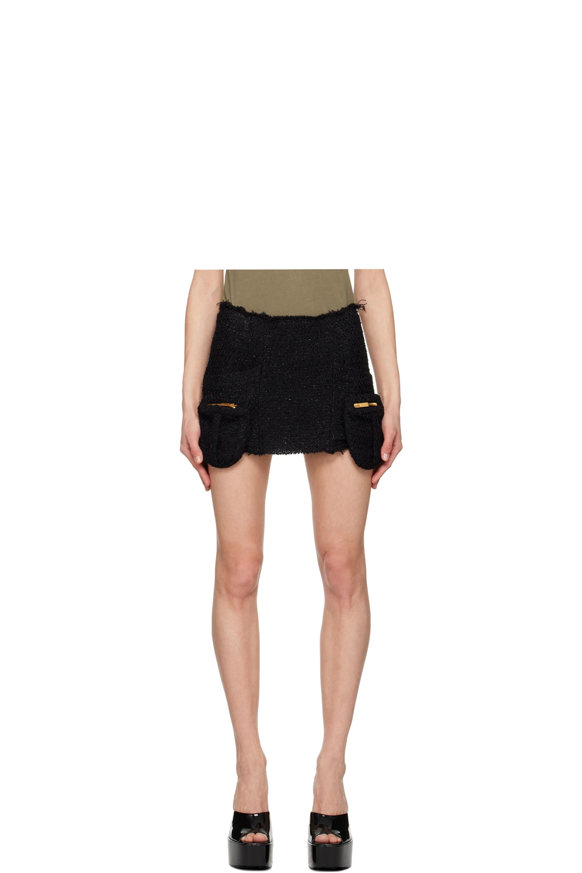 Black Four Pocket Miniskirt