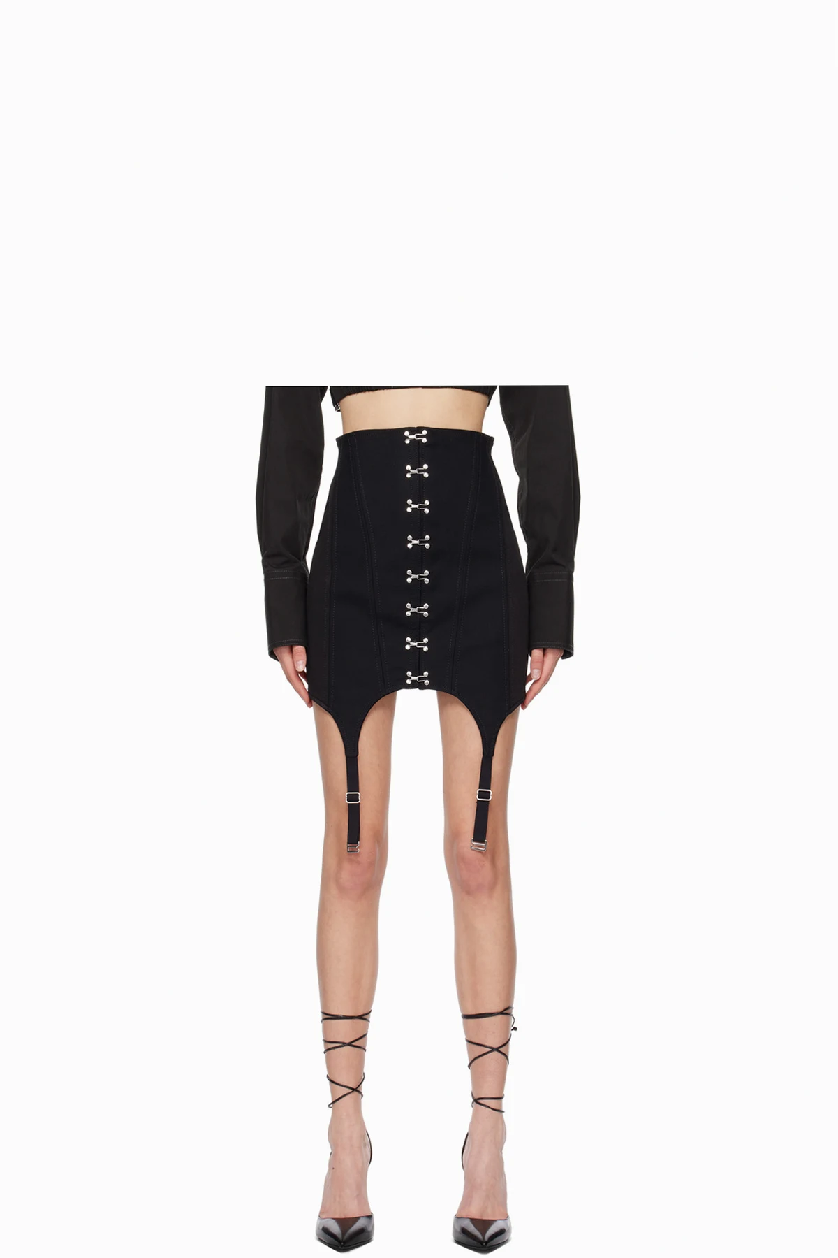 Black Corset Garter Miniskirt