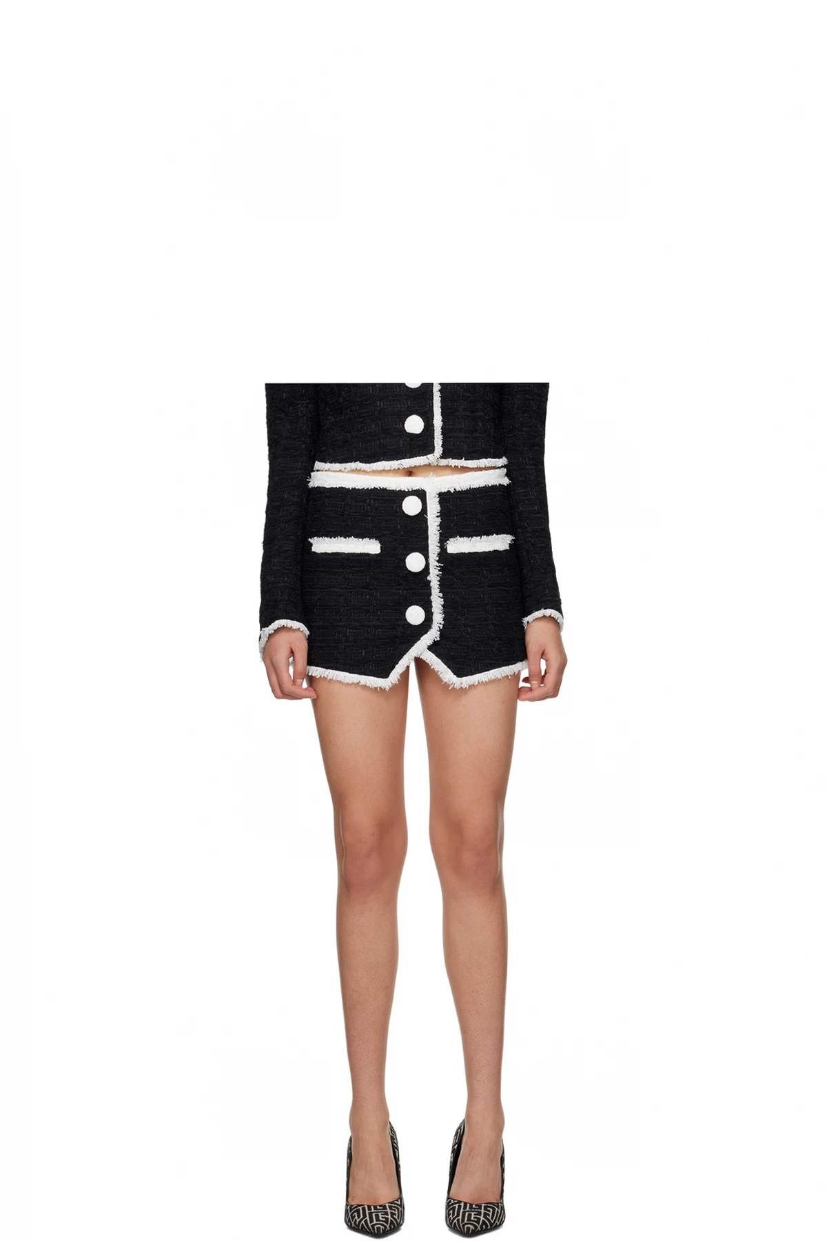 Black Fringed Miniskirt
