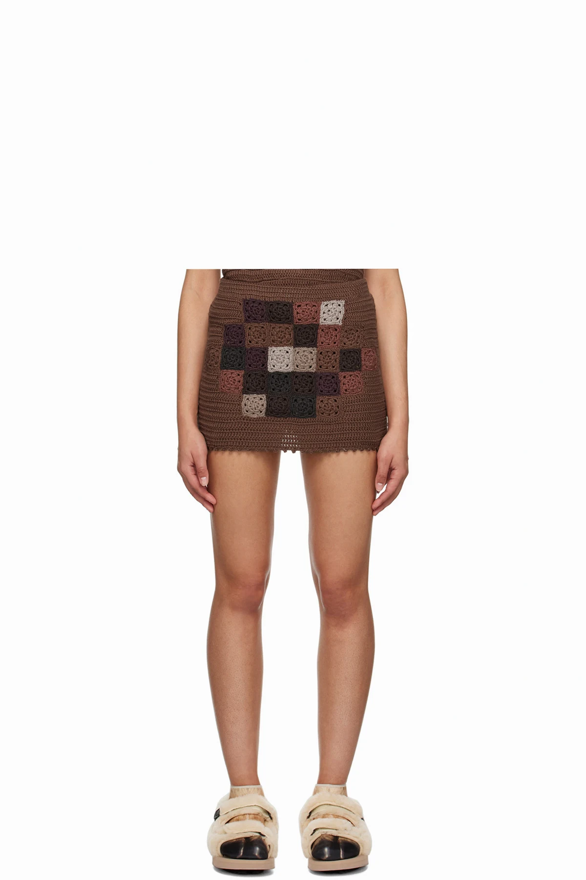 Brown Mosaic Miniskirt