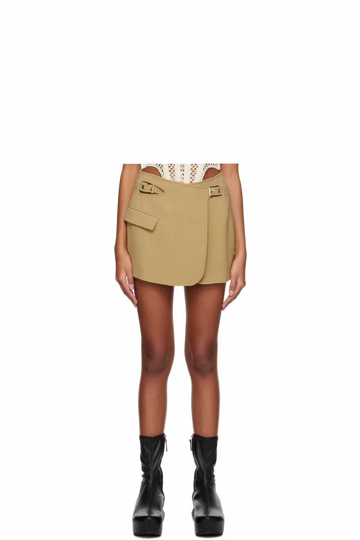 Khaki Interlock Blazer Miniskirt
