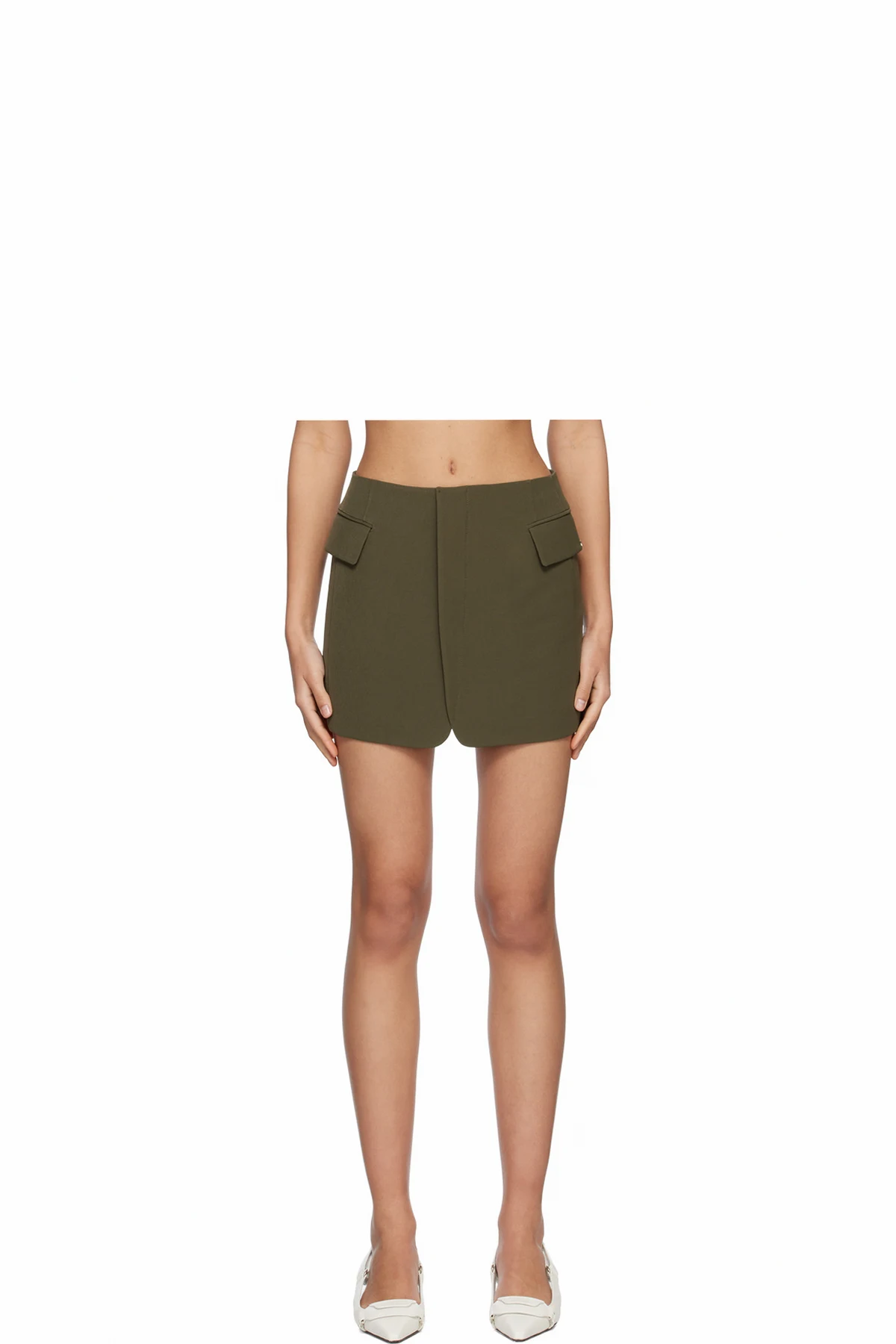 Khaki Tailored Miniskirt
