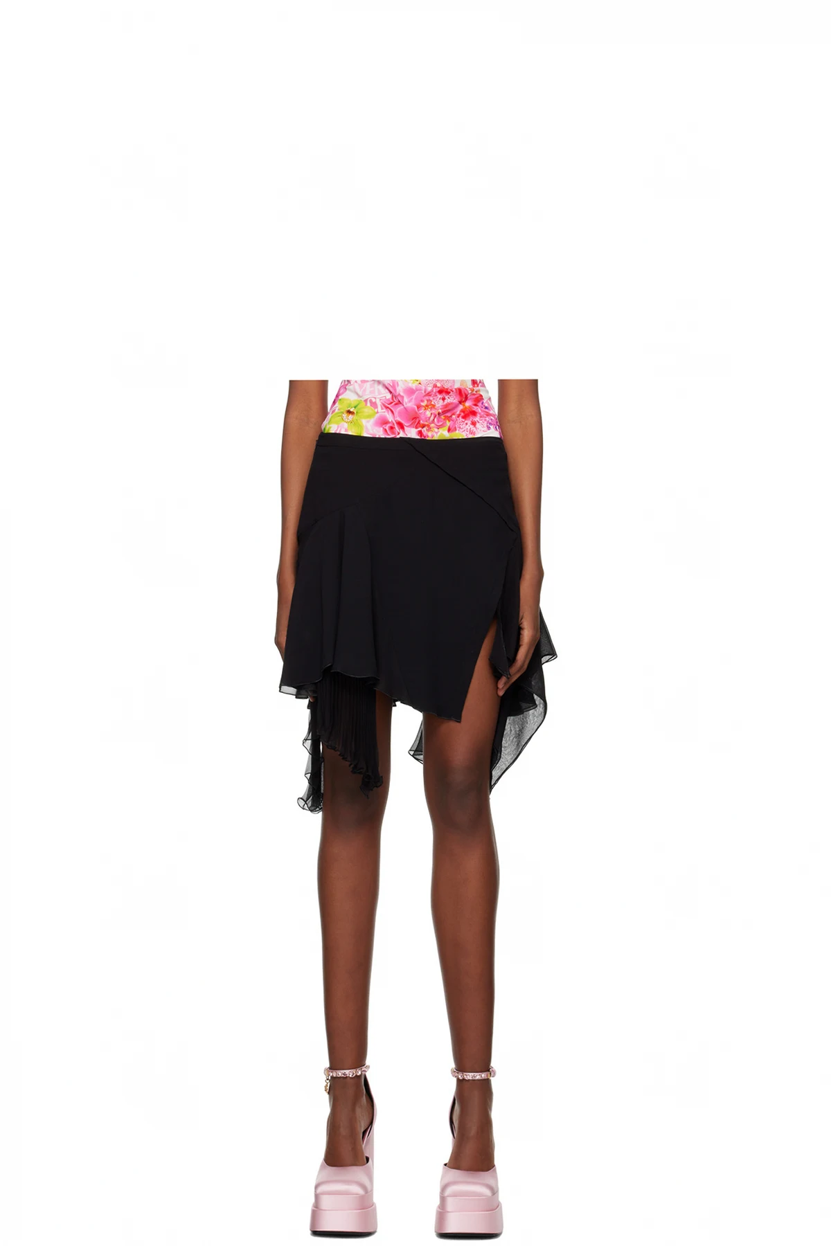 Black Asymmetric Miniskirt