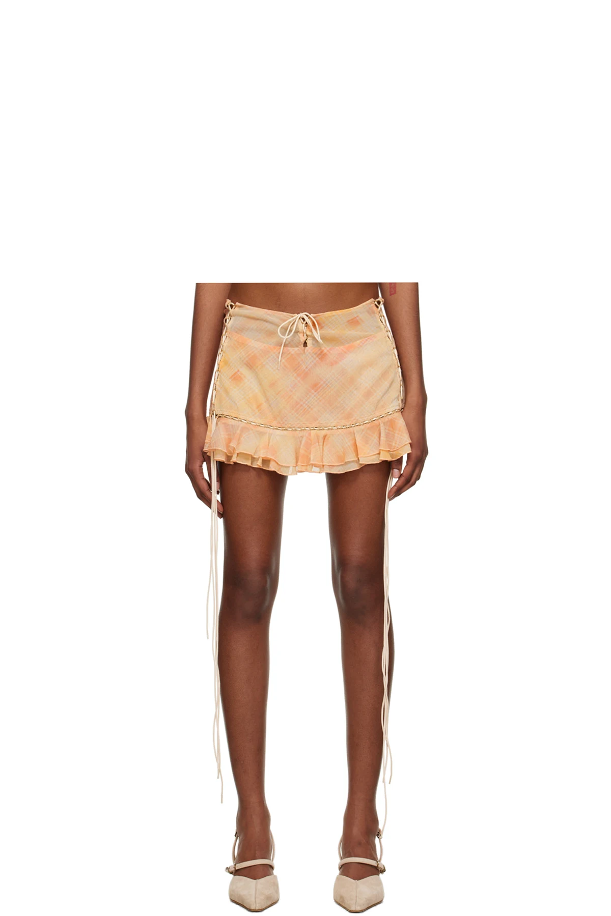 Pink Scallop Miniskirt