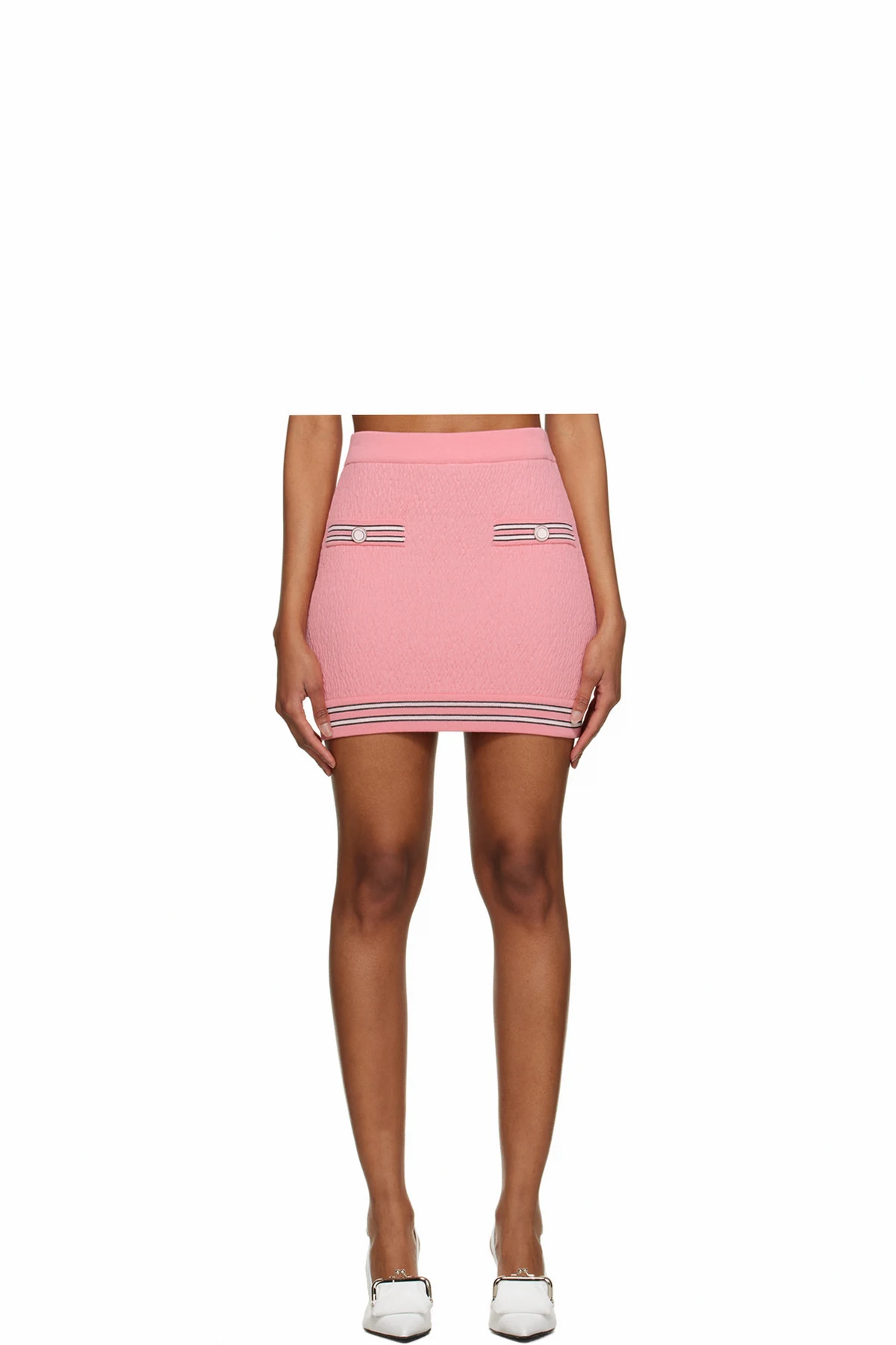 Pink Button Miniskirt
