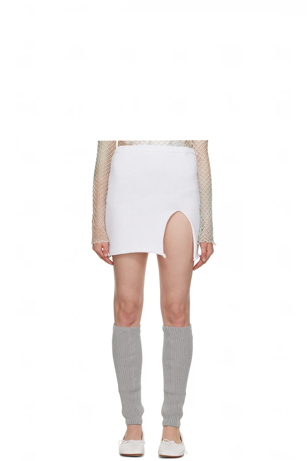 White Vented Miniskirt