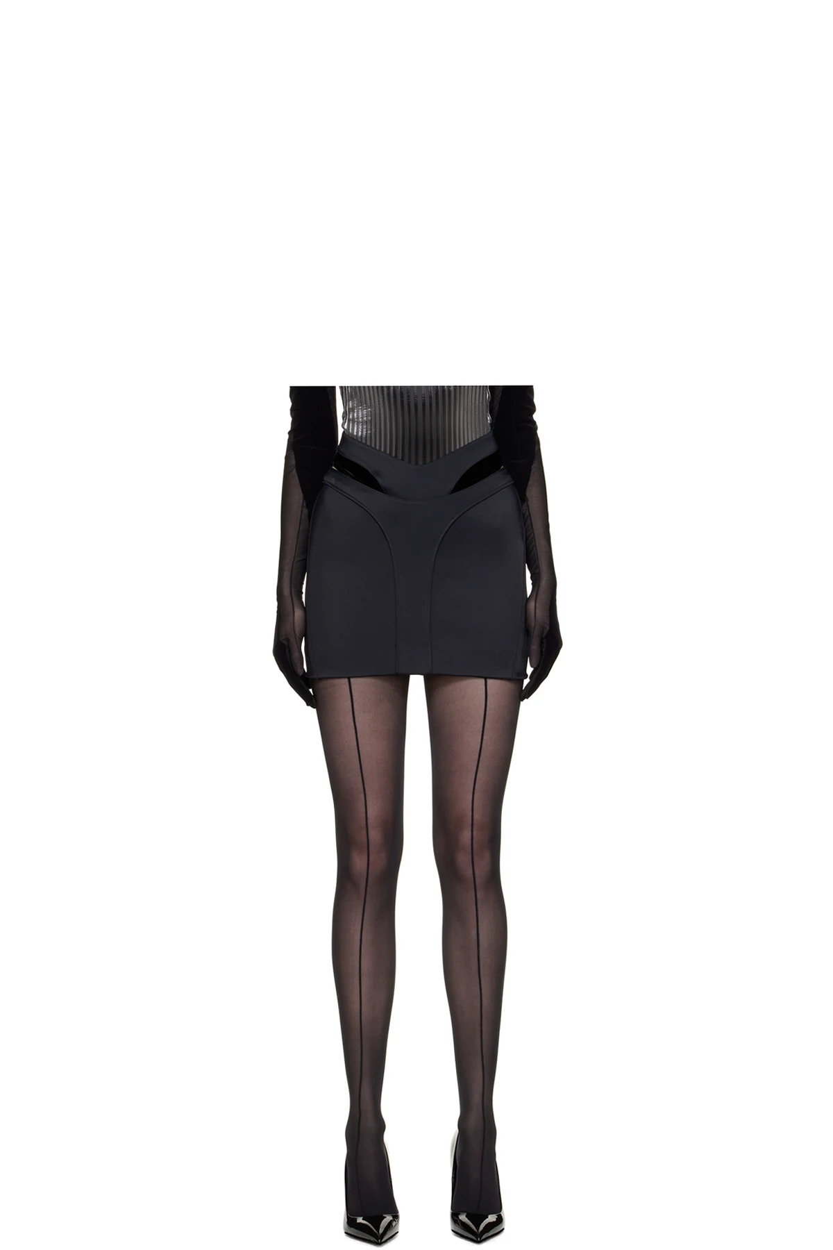 Black Thong Miniskirt