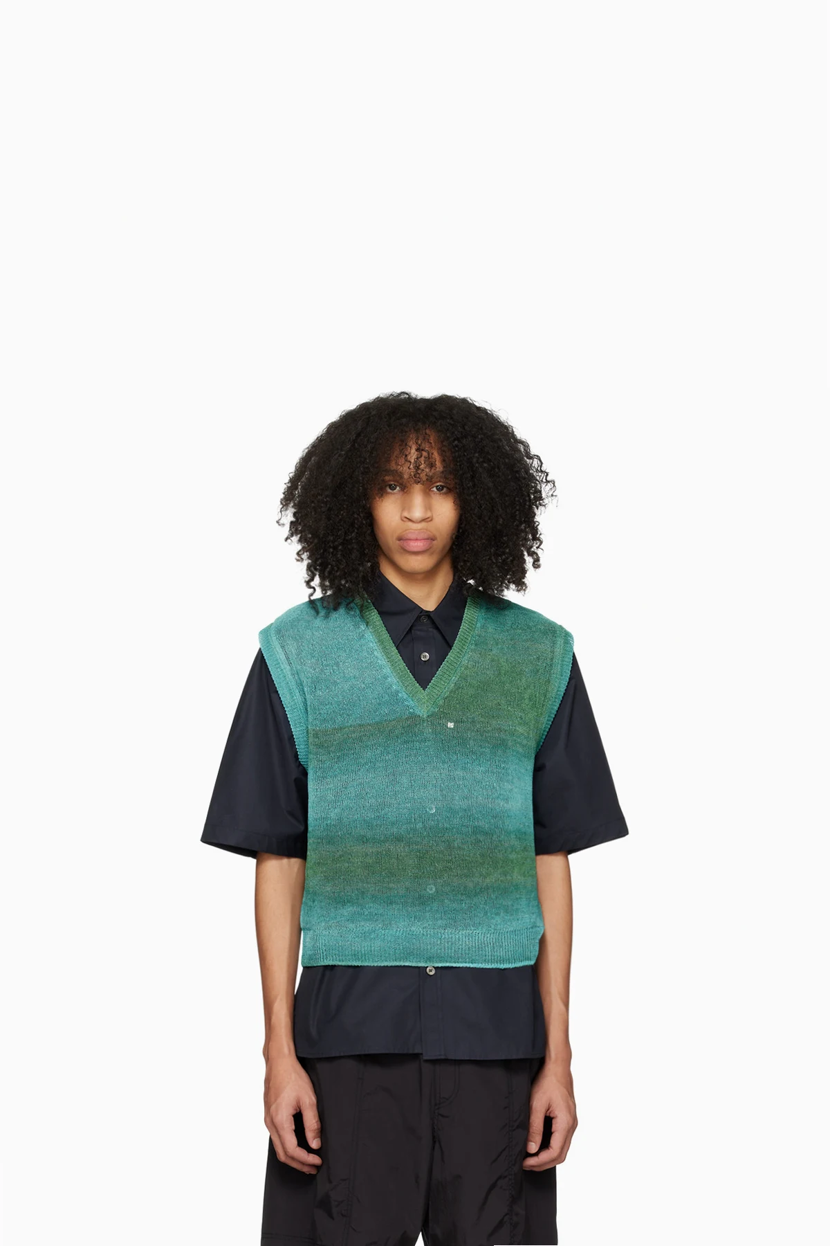 Green & Blue Gradient Stripe Vest