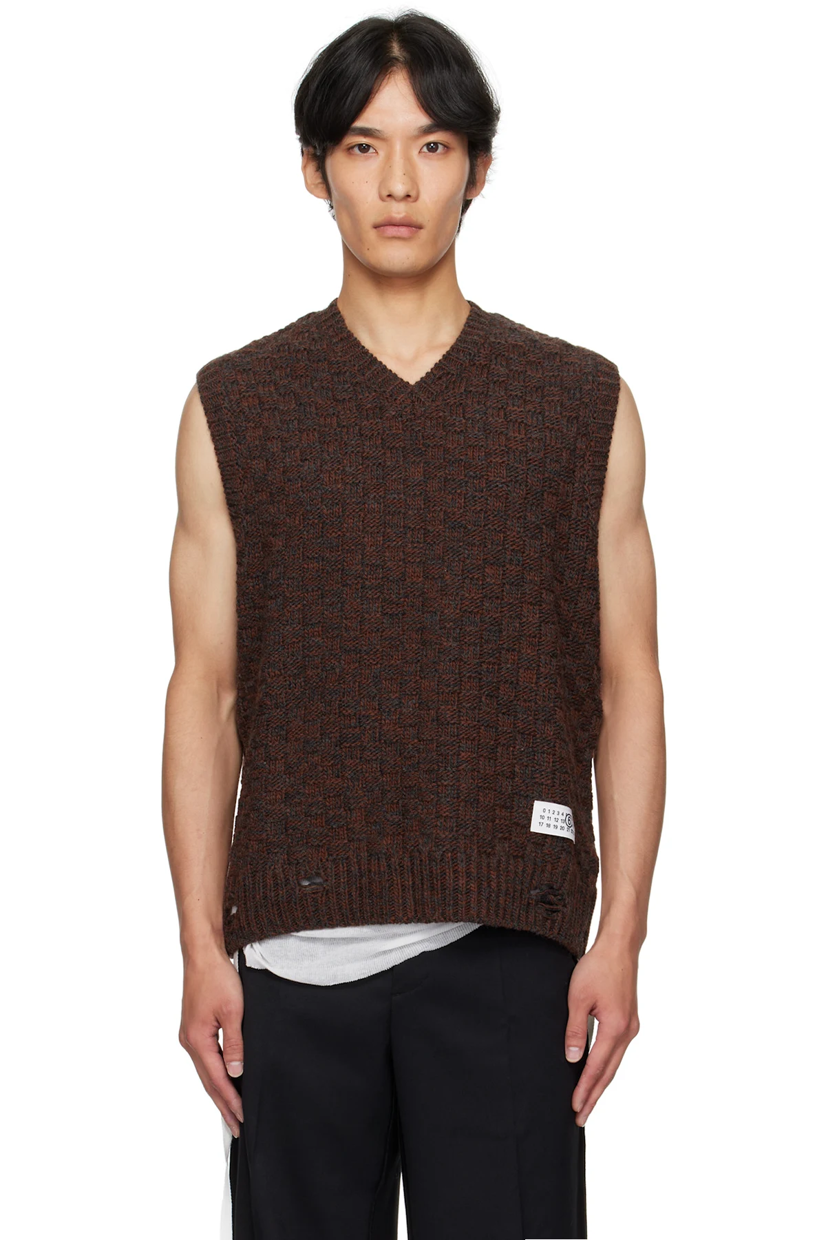 Brown V-Neck Sweater Vest