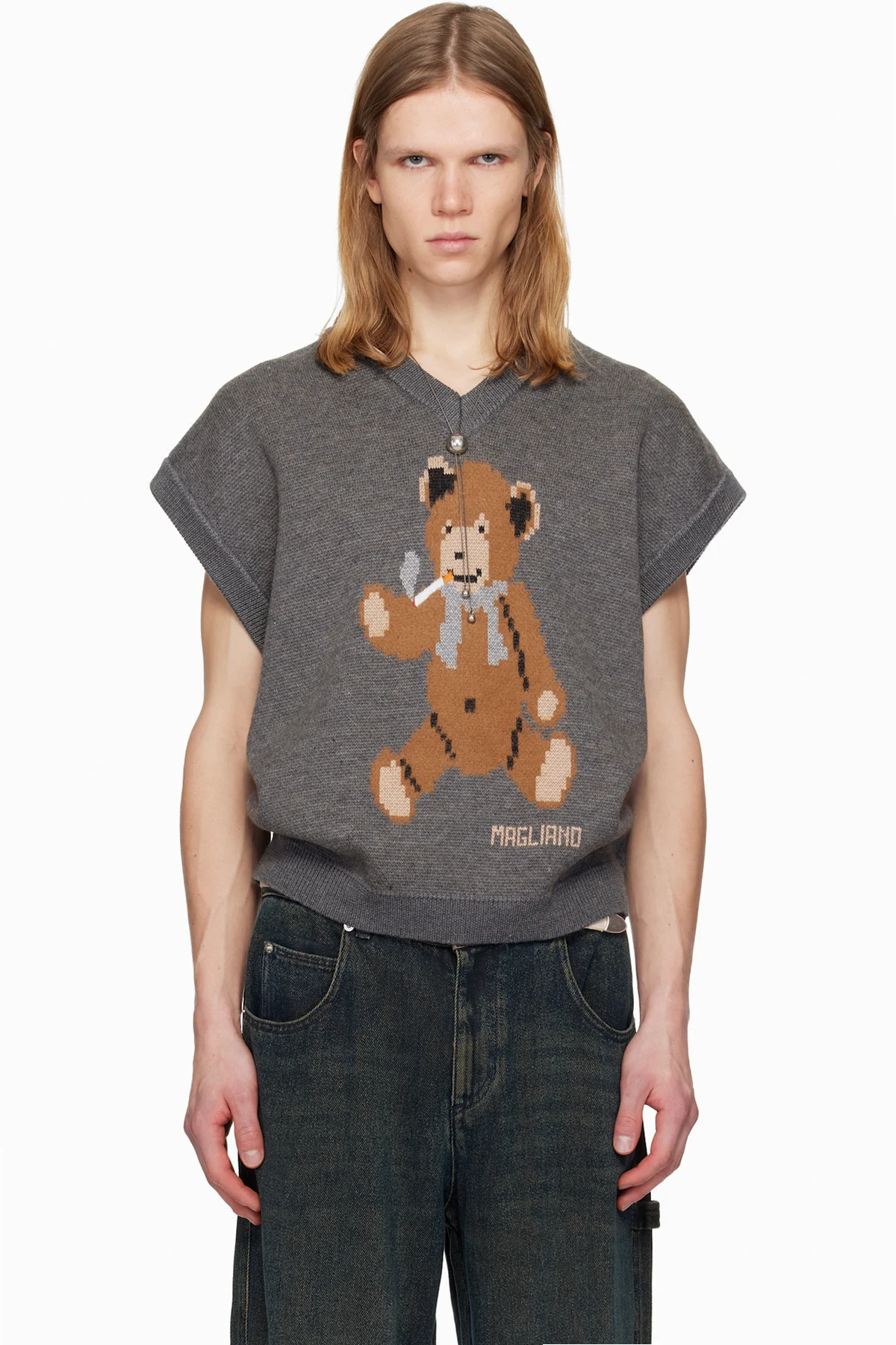 Gray Teddy Bear Vest