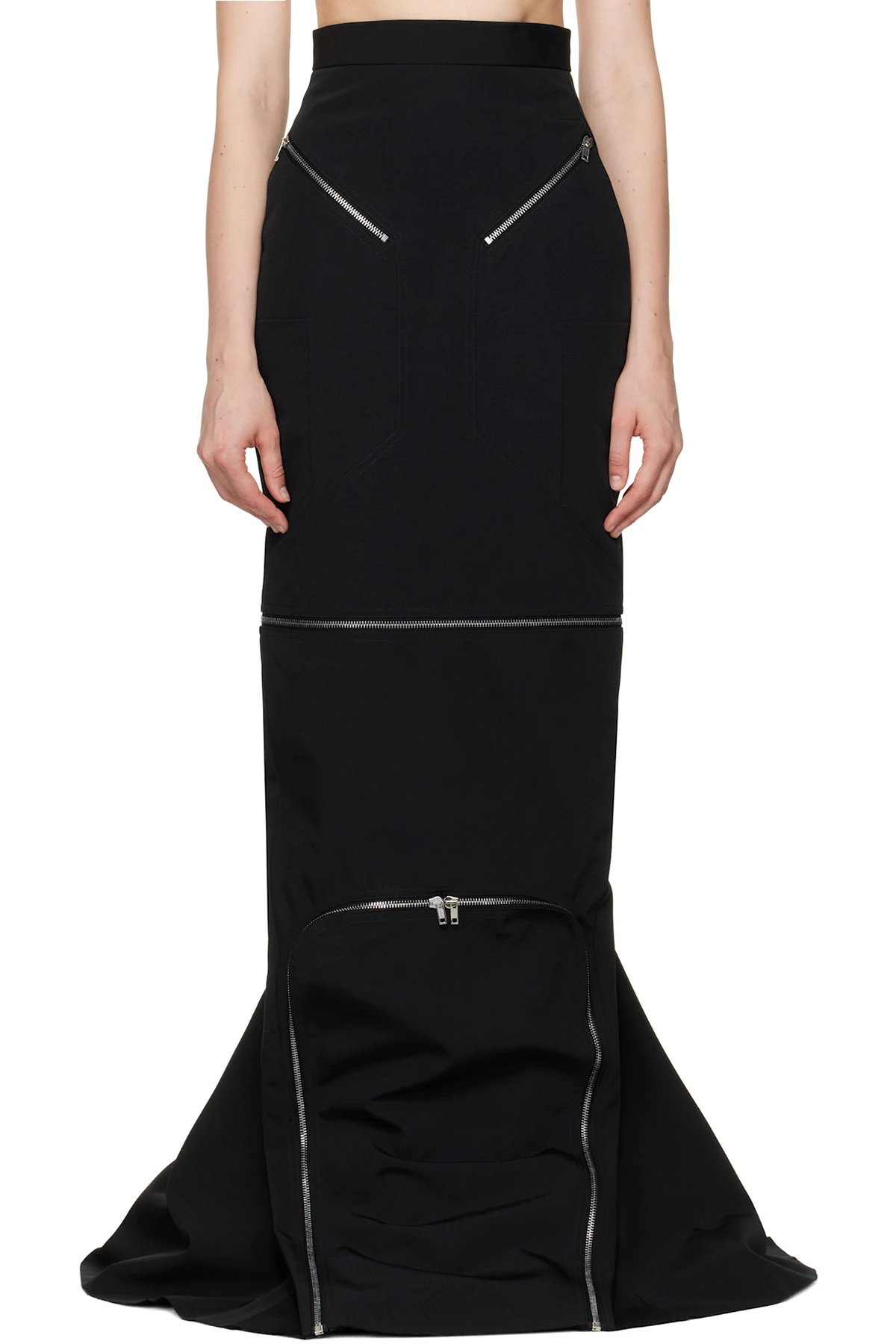 Black Hollywood Canvas Headon Maxi Skirt