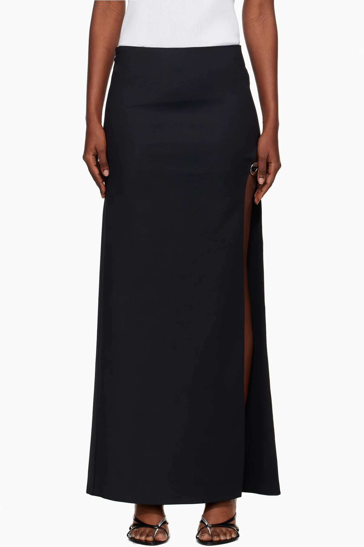 Black Garter Belt Maxi Skirt