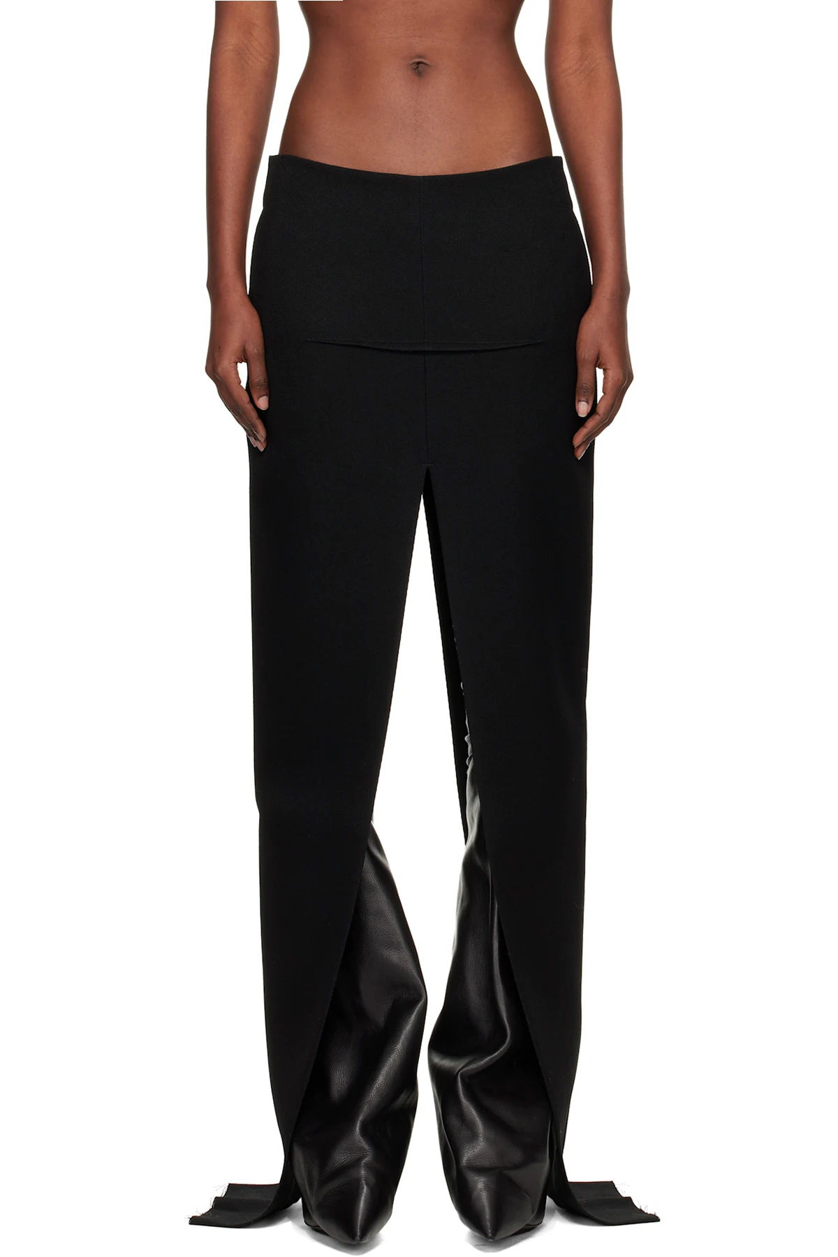 Black Concordians Runway Sliced Maxi Skirt