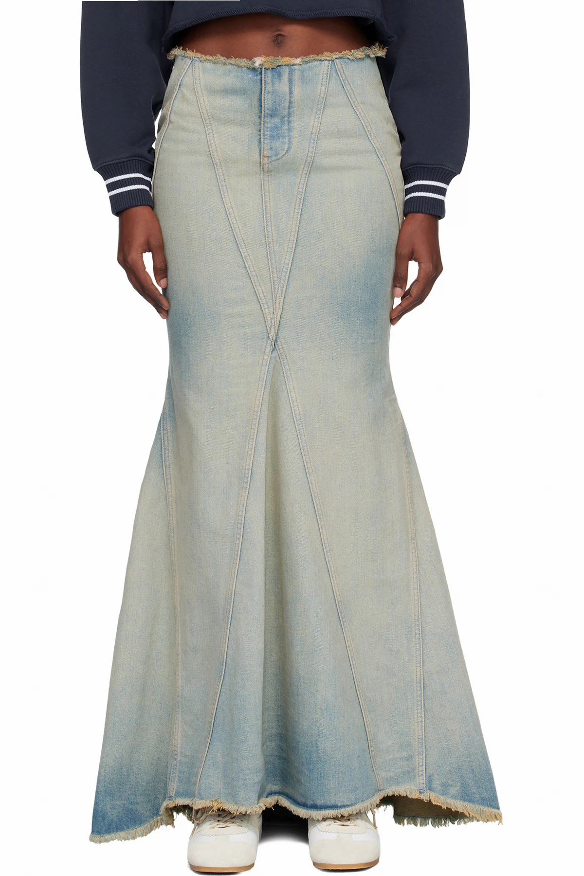 Blue Denim Maxi Skirt