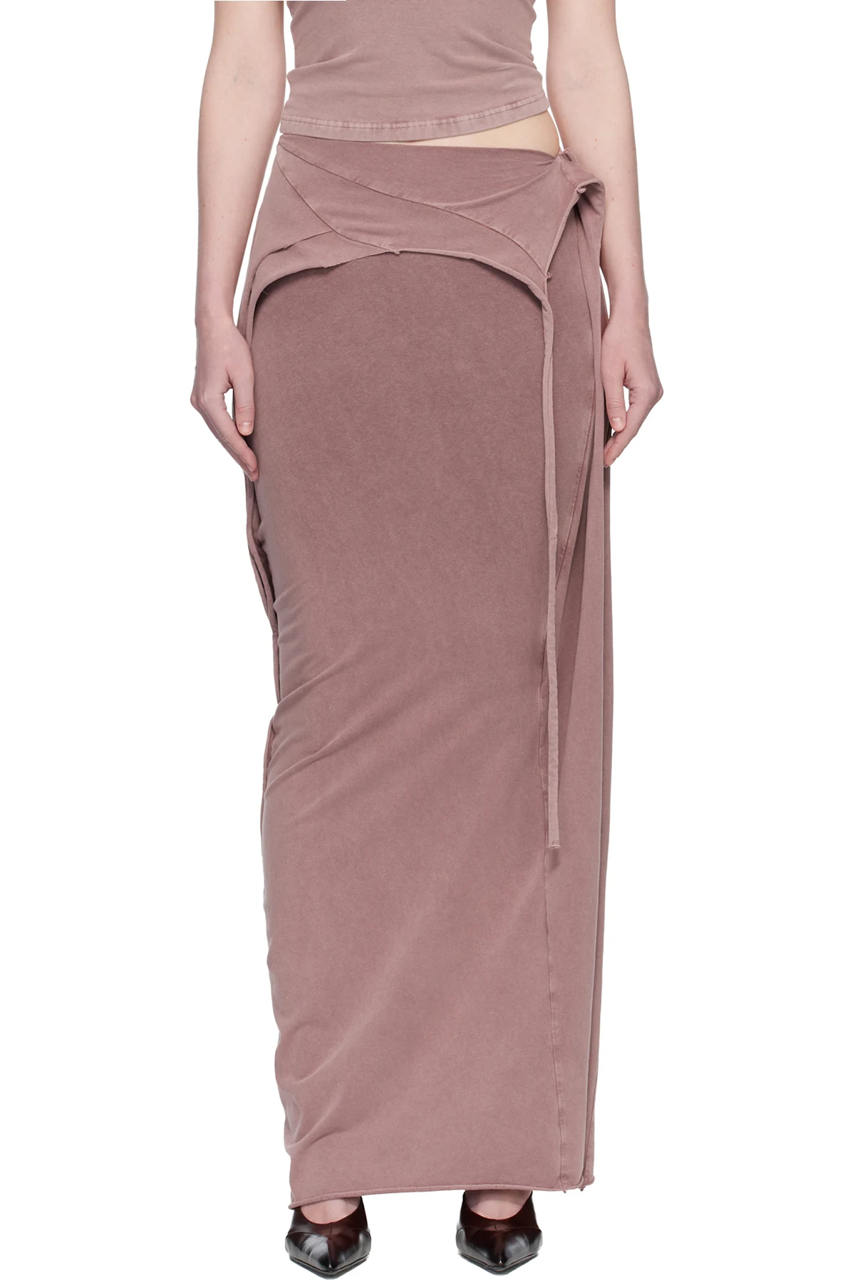 Pink Slitted Maxi Skirt