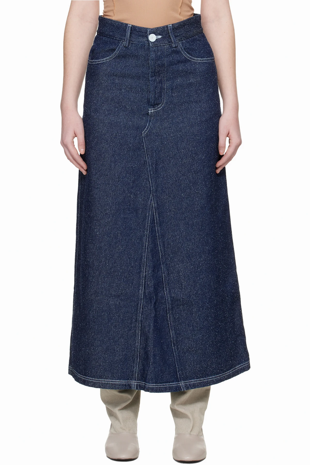 Blue Tajo Denim Maxi Skirt