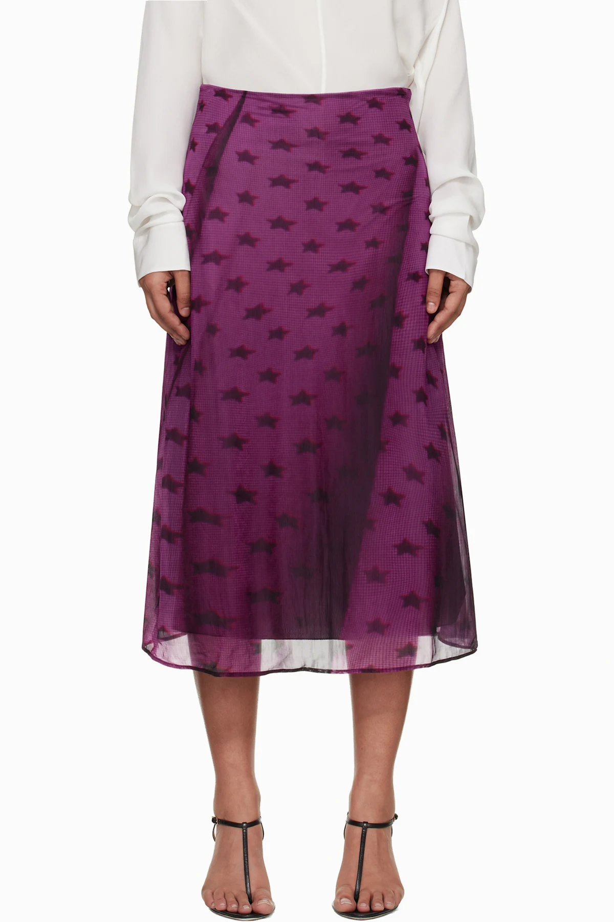 Purple Graphic Maxi Skirt