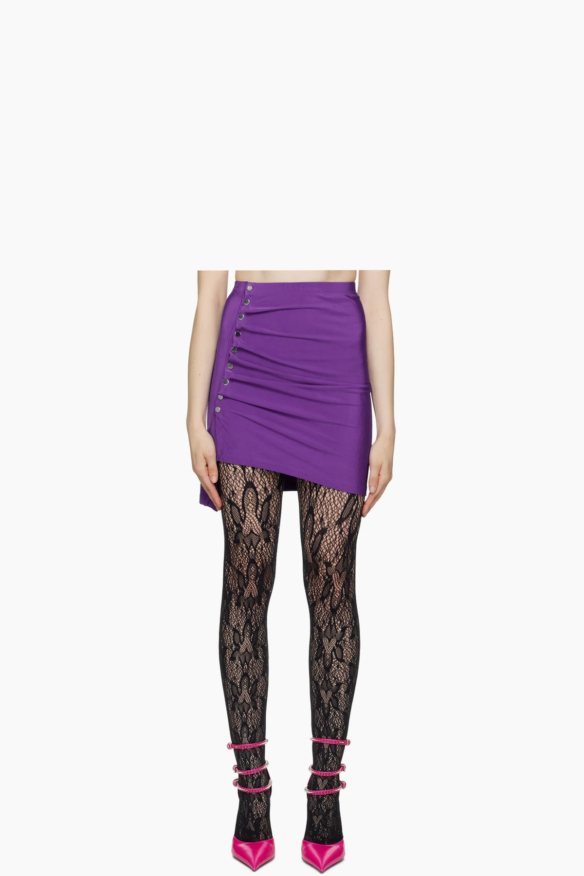 Purple Draped Miniskirt