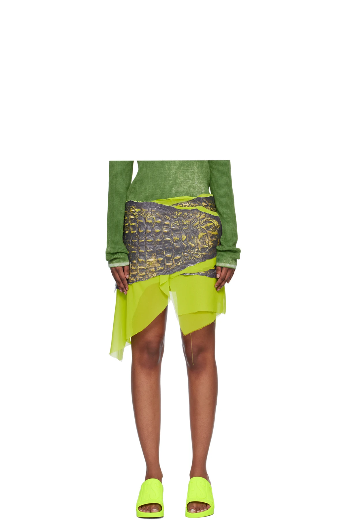 Green L-Chidima Miniskirt