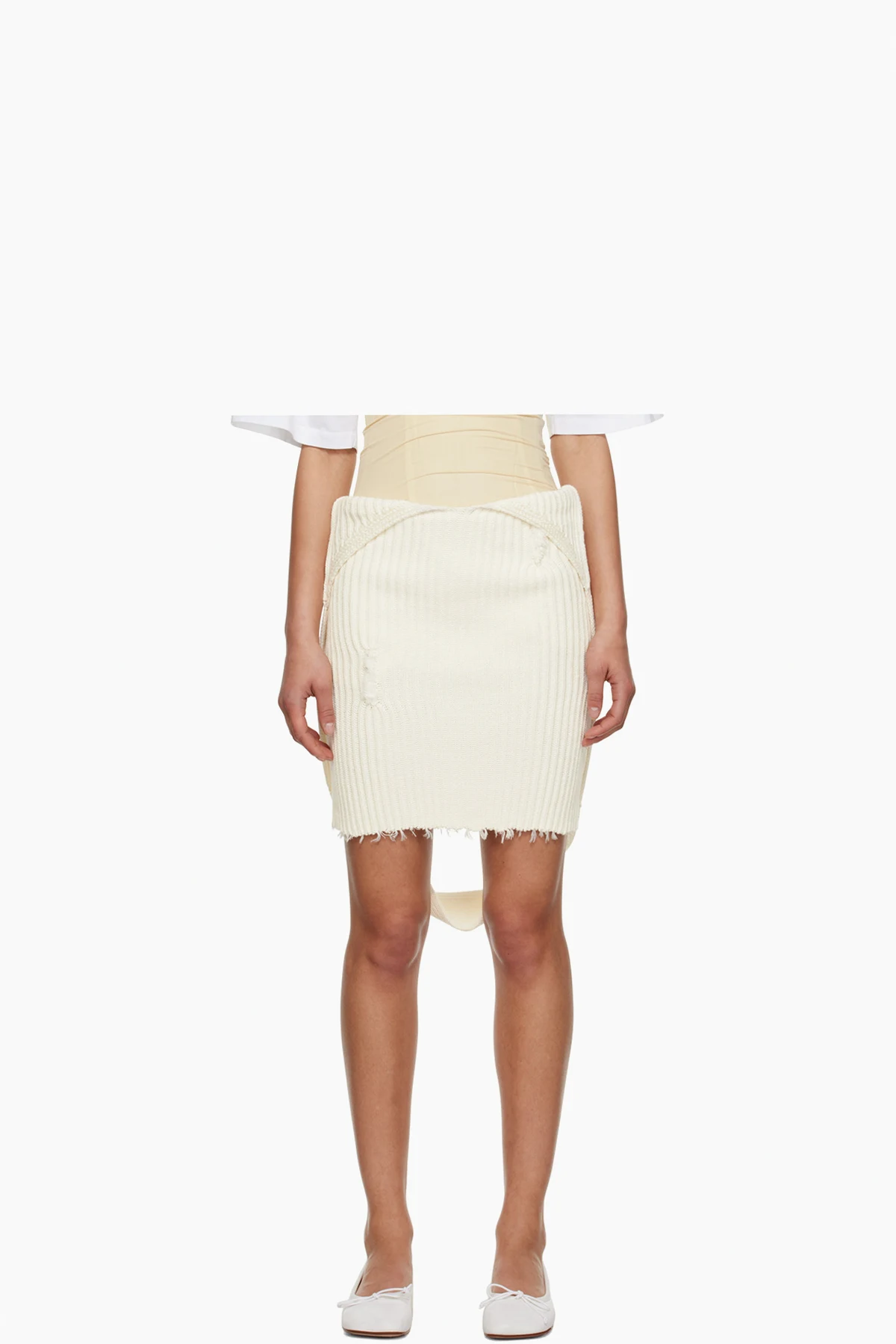 Off-White Distressed Miniskirt