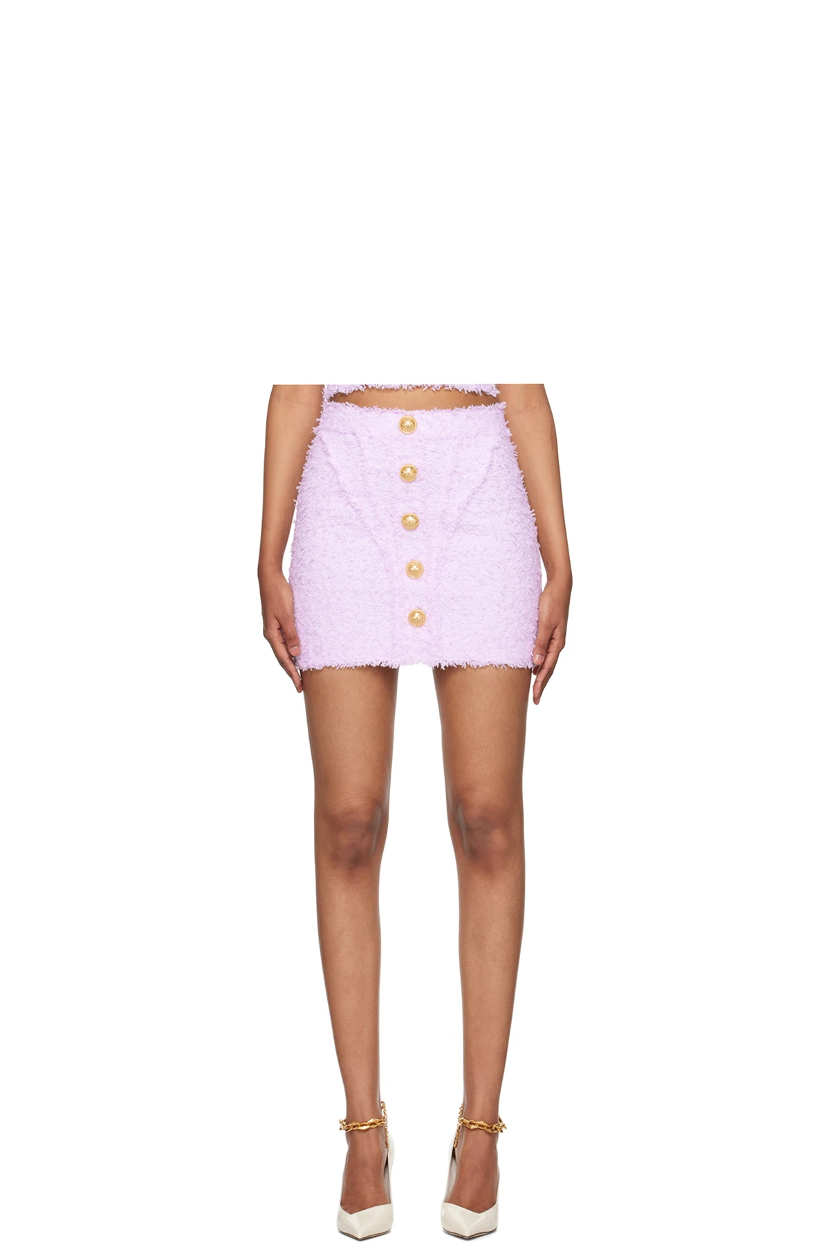 Purple Button Miniskirt