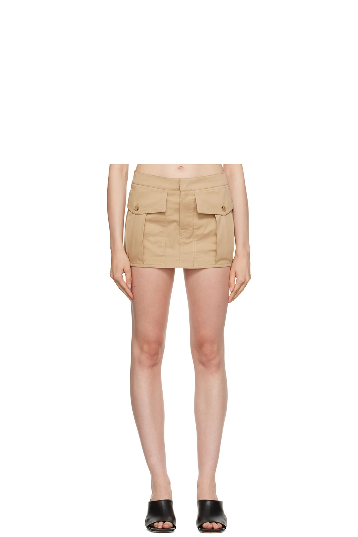 Tan Cargo Miniskirt