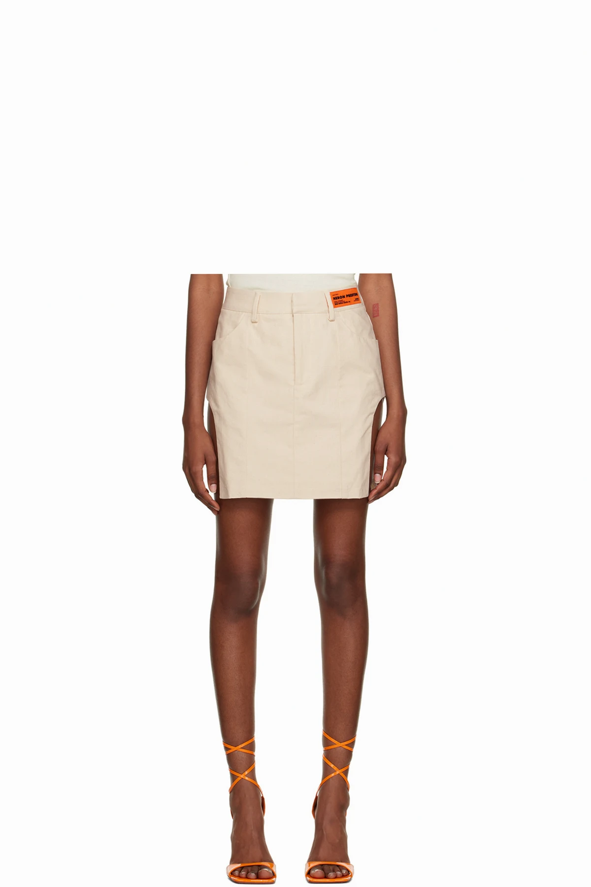 White Cutout Miniskirt