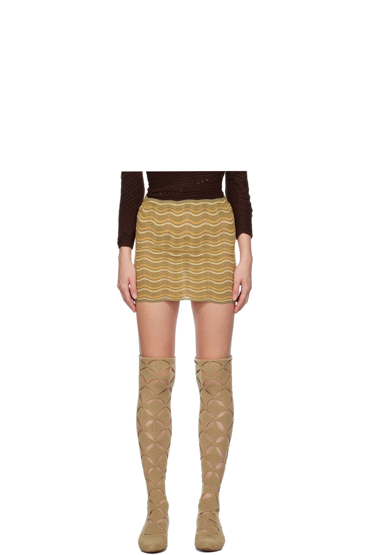 SSENSE Exclusive Green & Orange Miniskirt