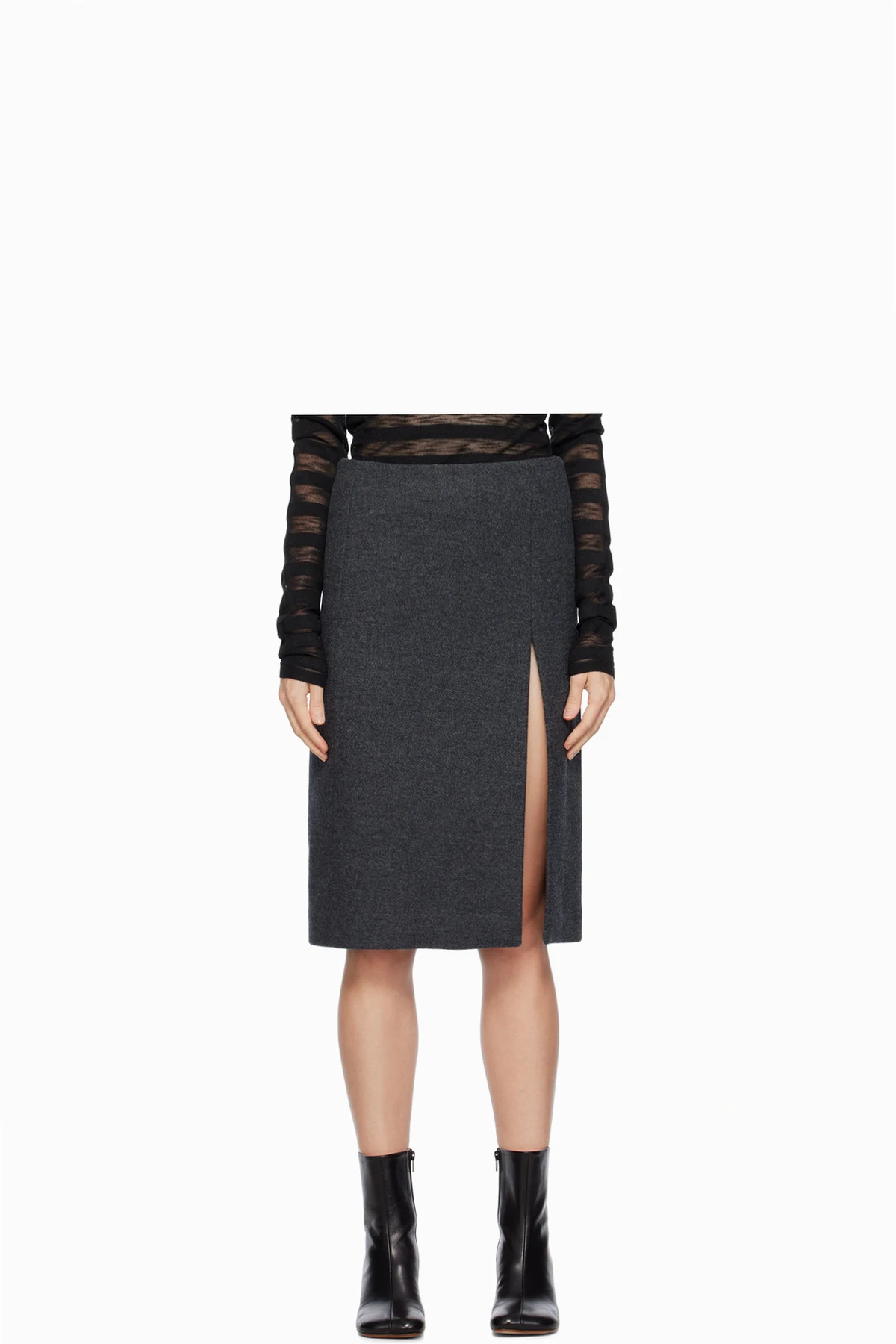 Gray Vented Miniskirt
