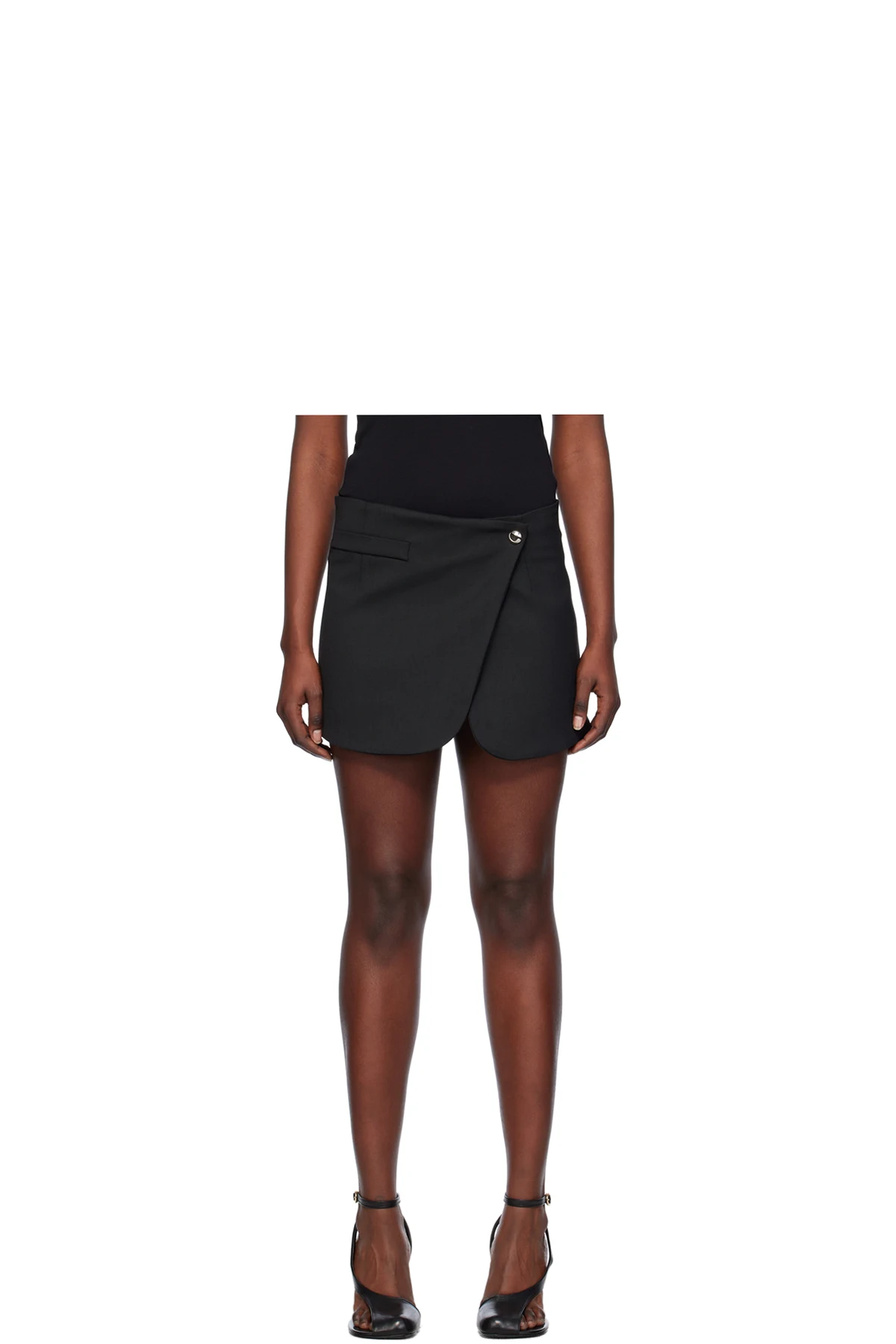 Black Tailored Miniskirt