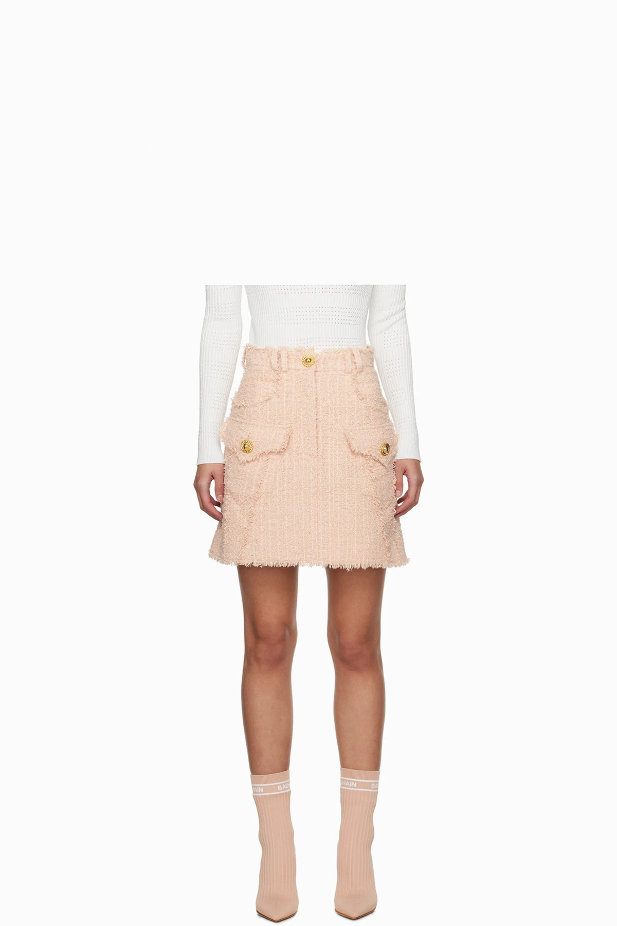 Pink Flap Pocket Miniskirt