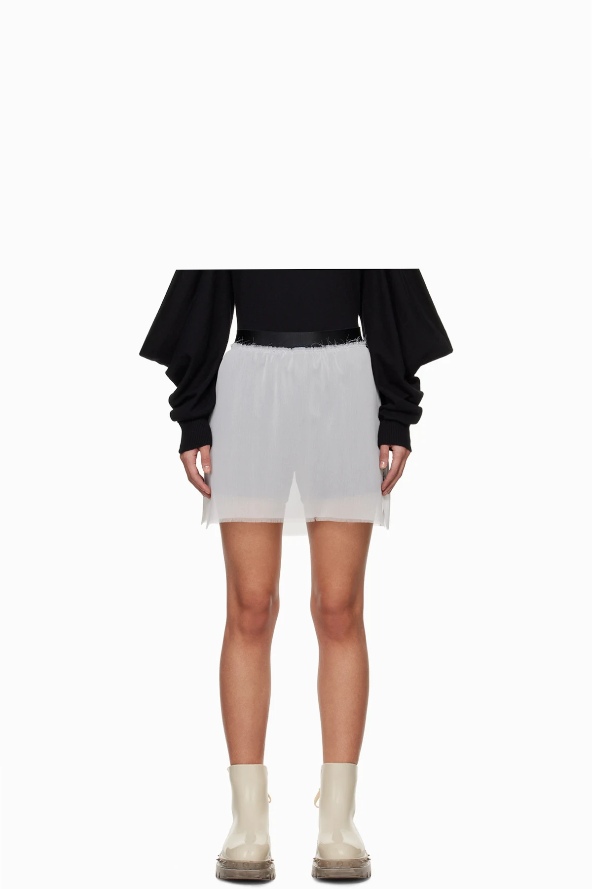 White Layered Shorts