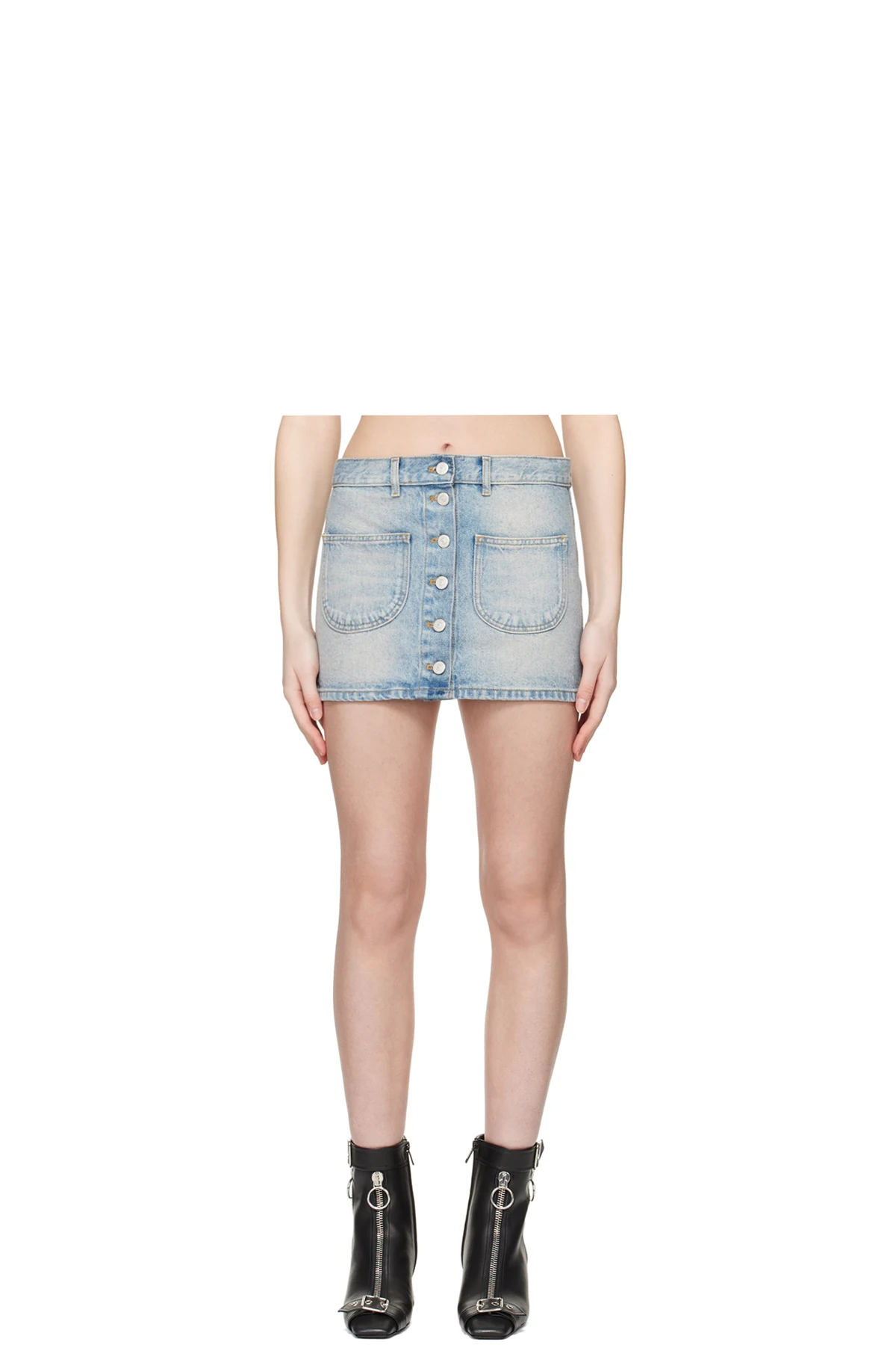 Blue Multiflex Denim Miniskirt