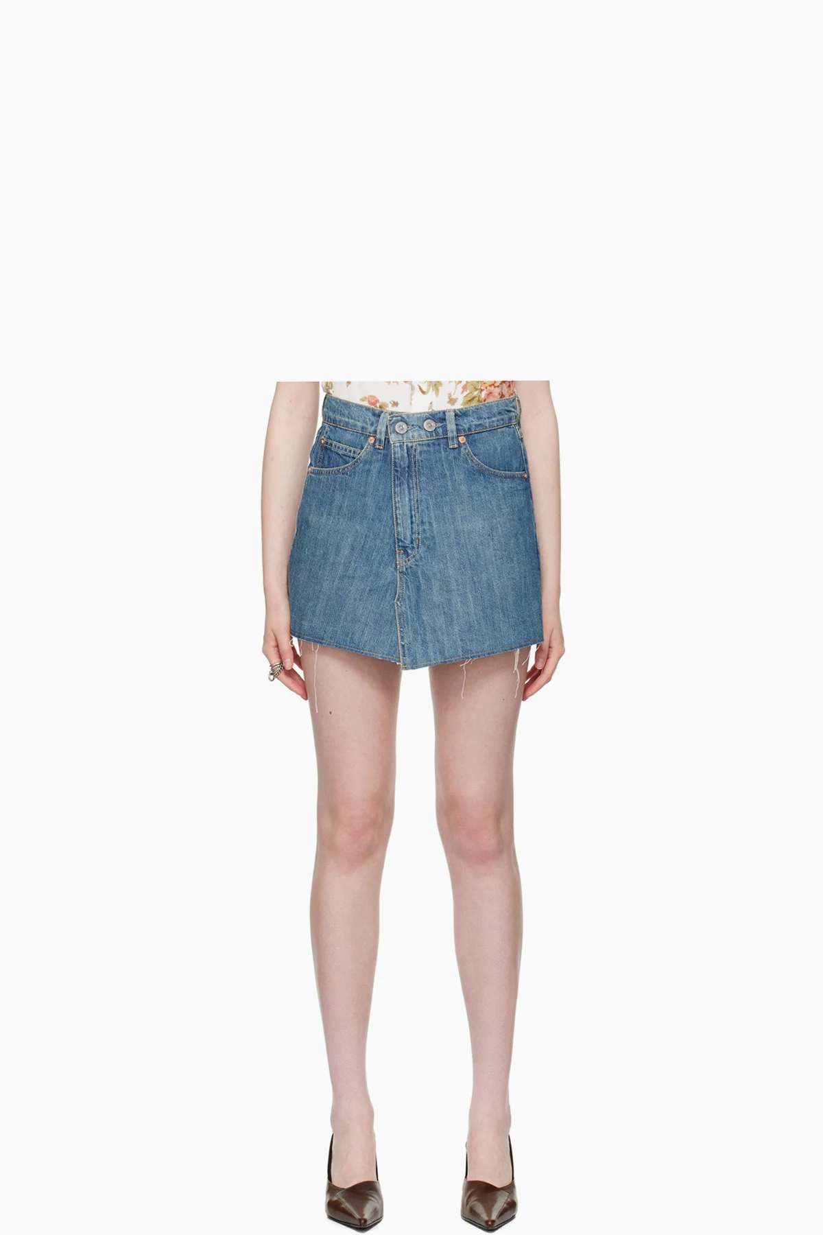 Blue Cover Denim Miniskirt