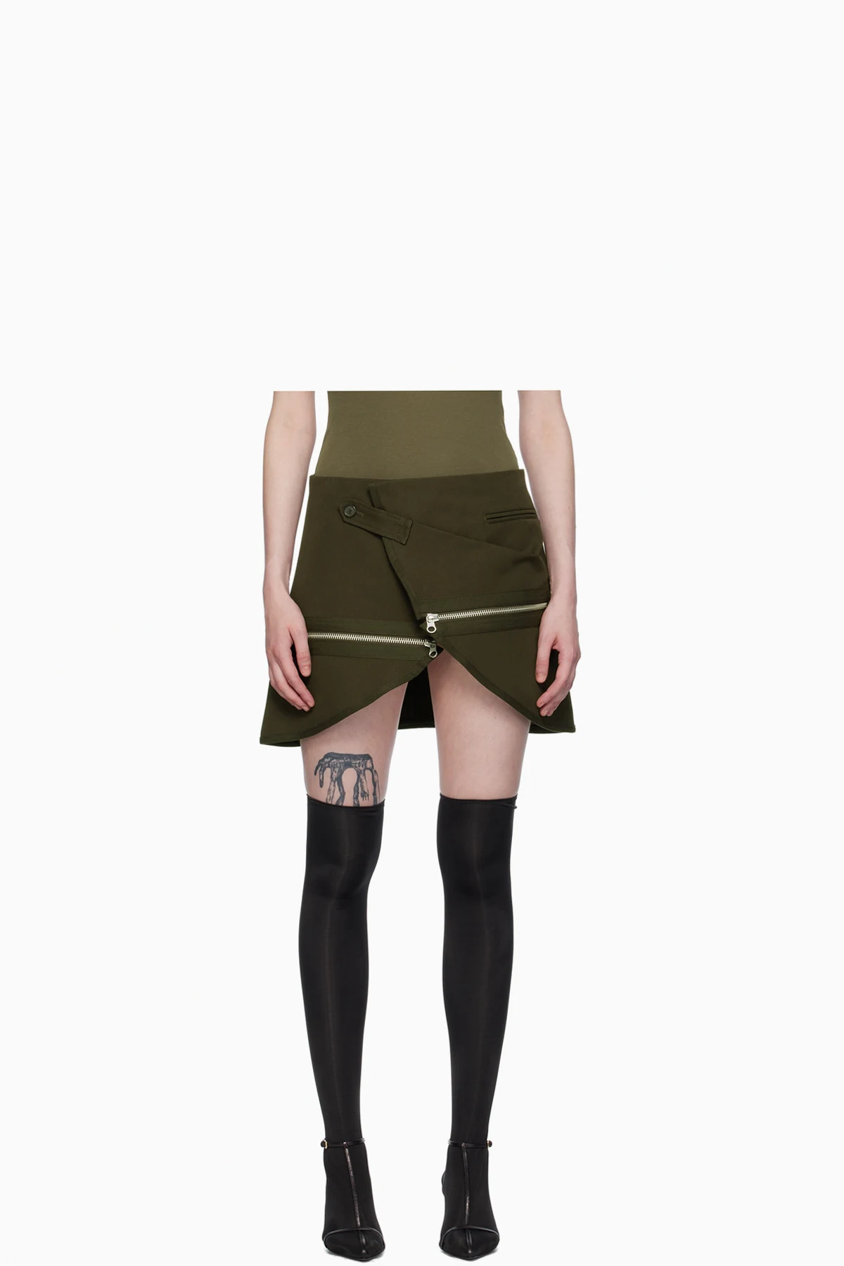 Brown Modular Miniskirt