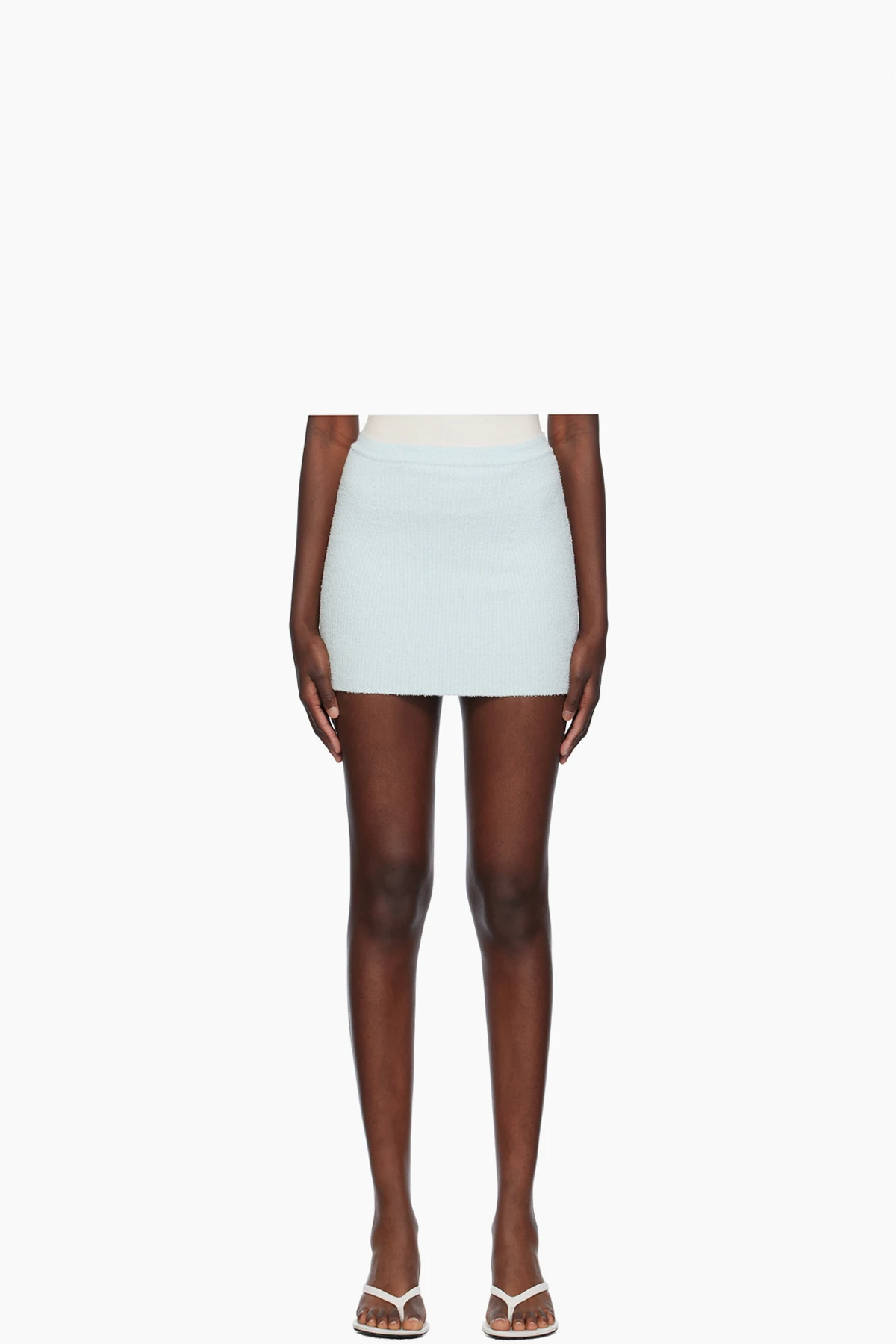 Blue Ribbed Miniskirt