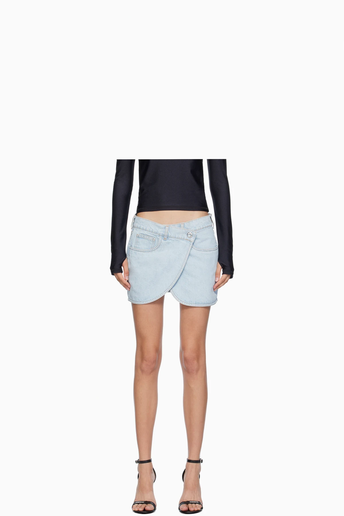 Blue Wrap Denim Miniskirt