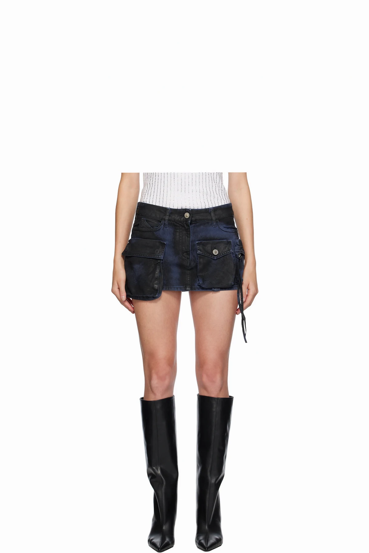 SSENSE Exclusive Navy & Black Fay Denim Miniskirt