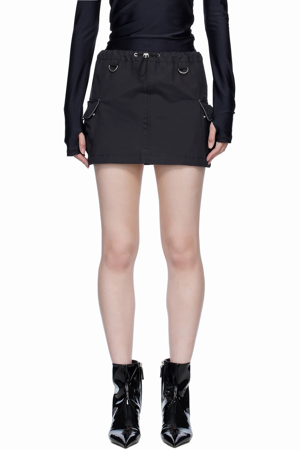 Black Cargo Miniskirt