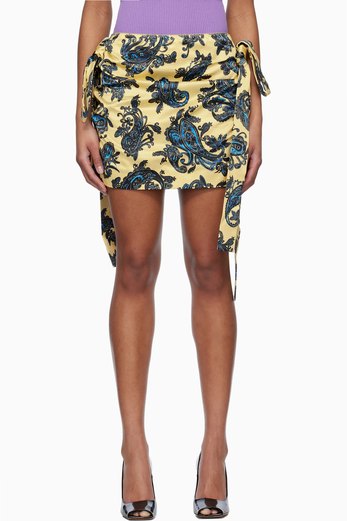 Yellow Drape Miniskirt